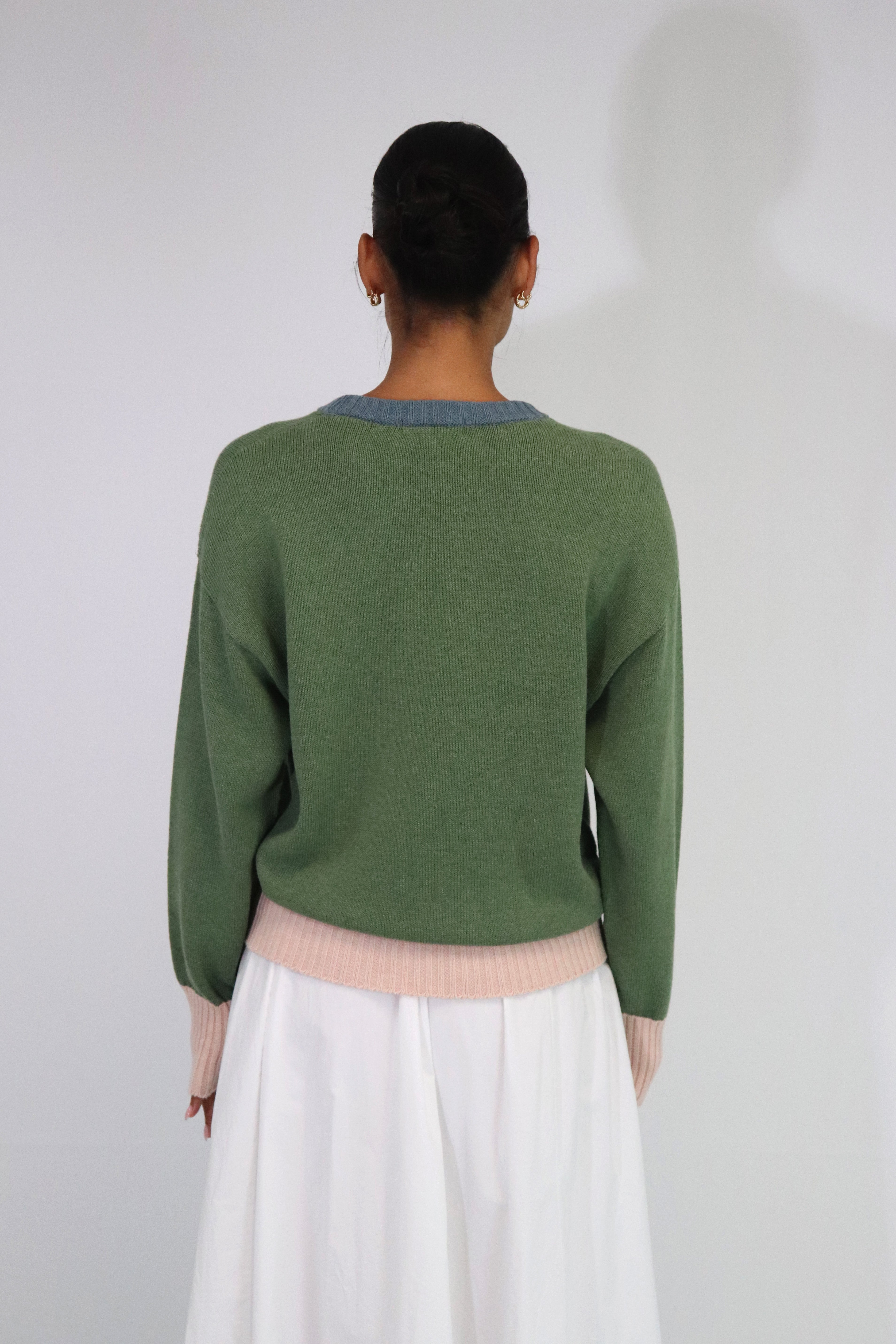 Tatāno Alexandra Crew - Olive/Blush