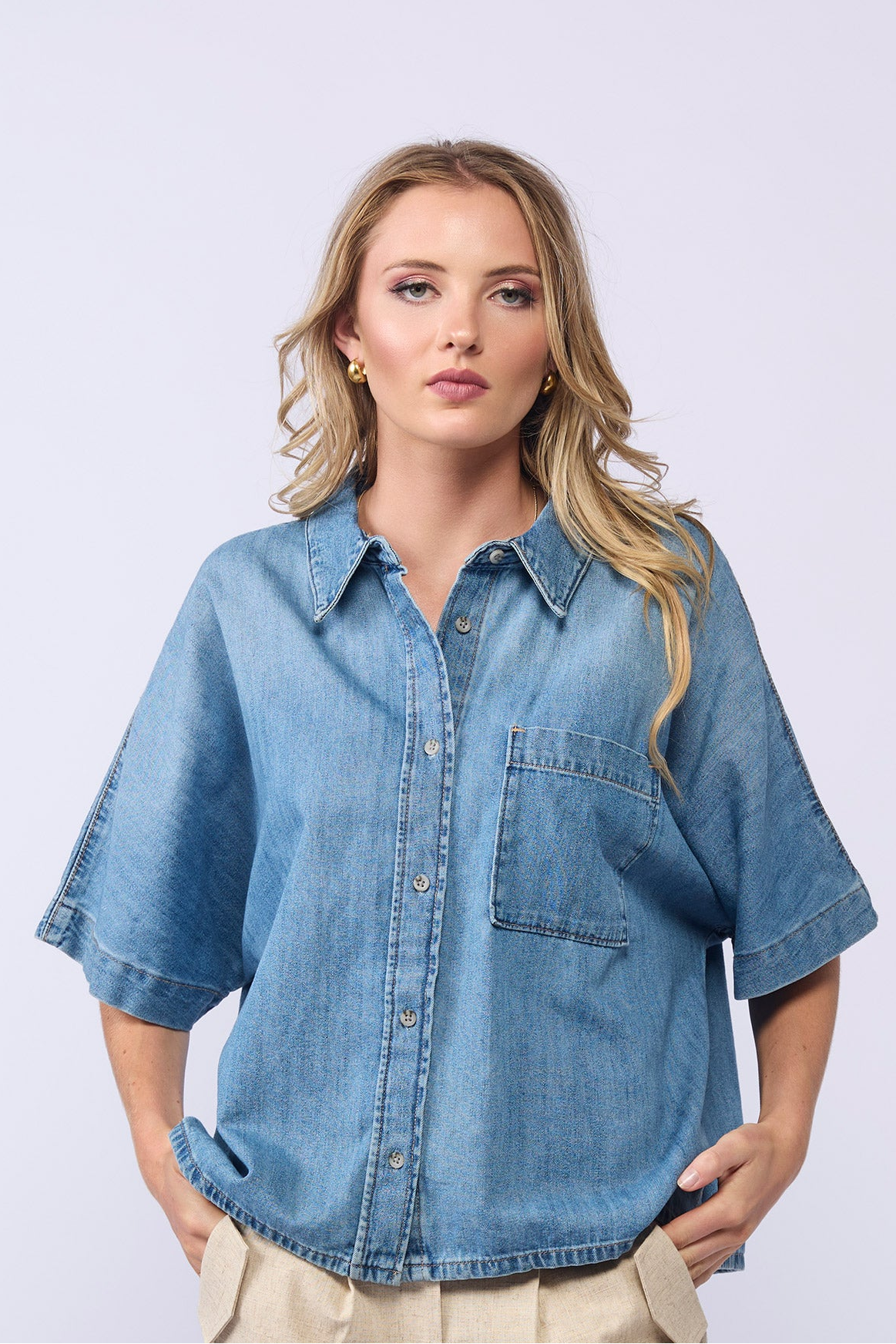 Drama the Label Tori Shirt - Blue Wash