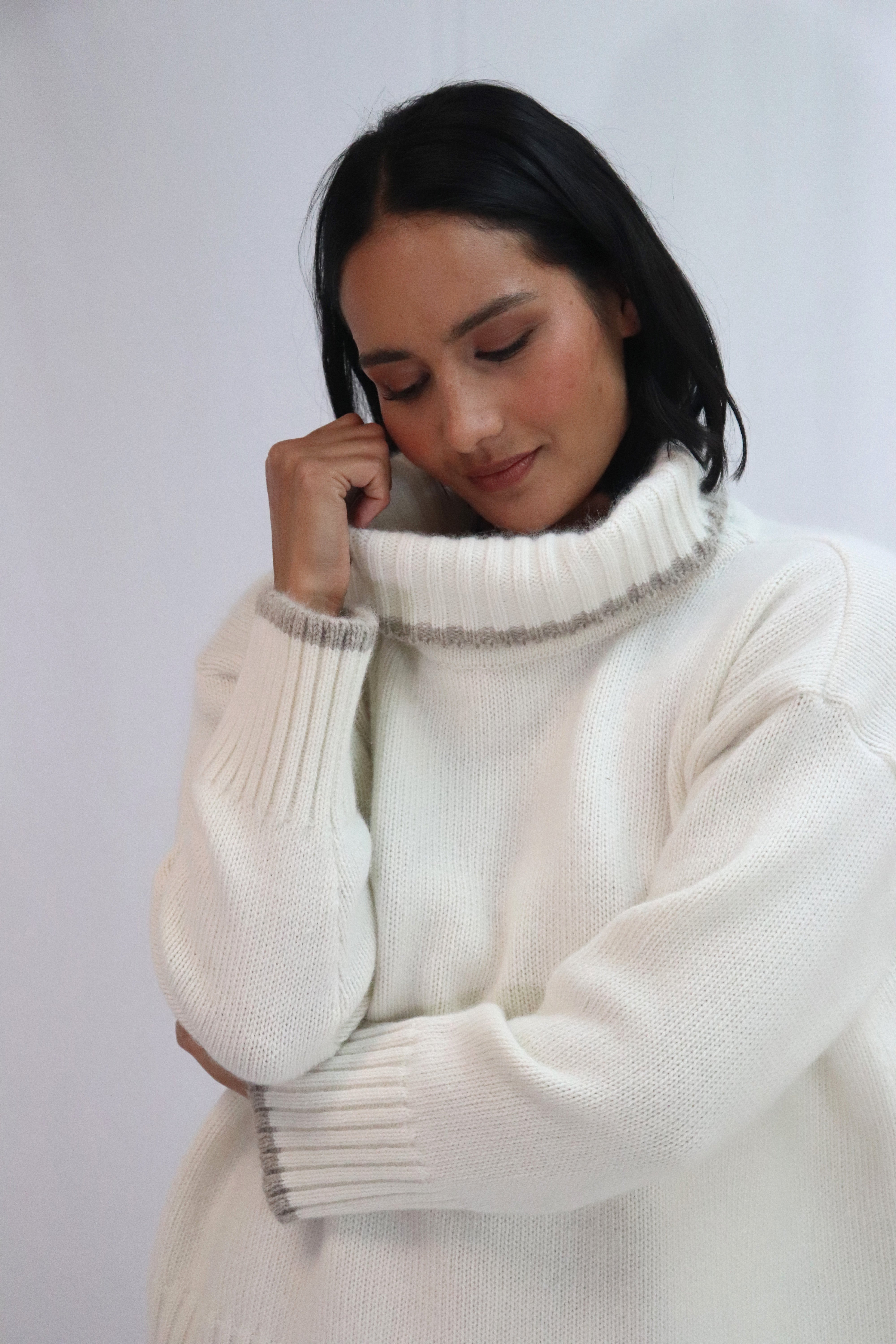 Tatano Dipped Henri Roll Neck - Natural/Wheat