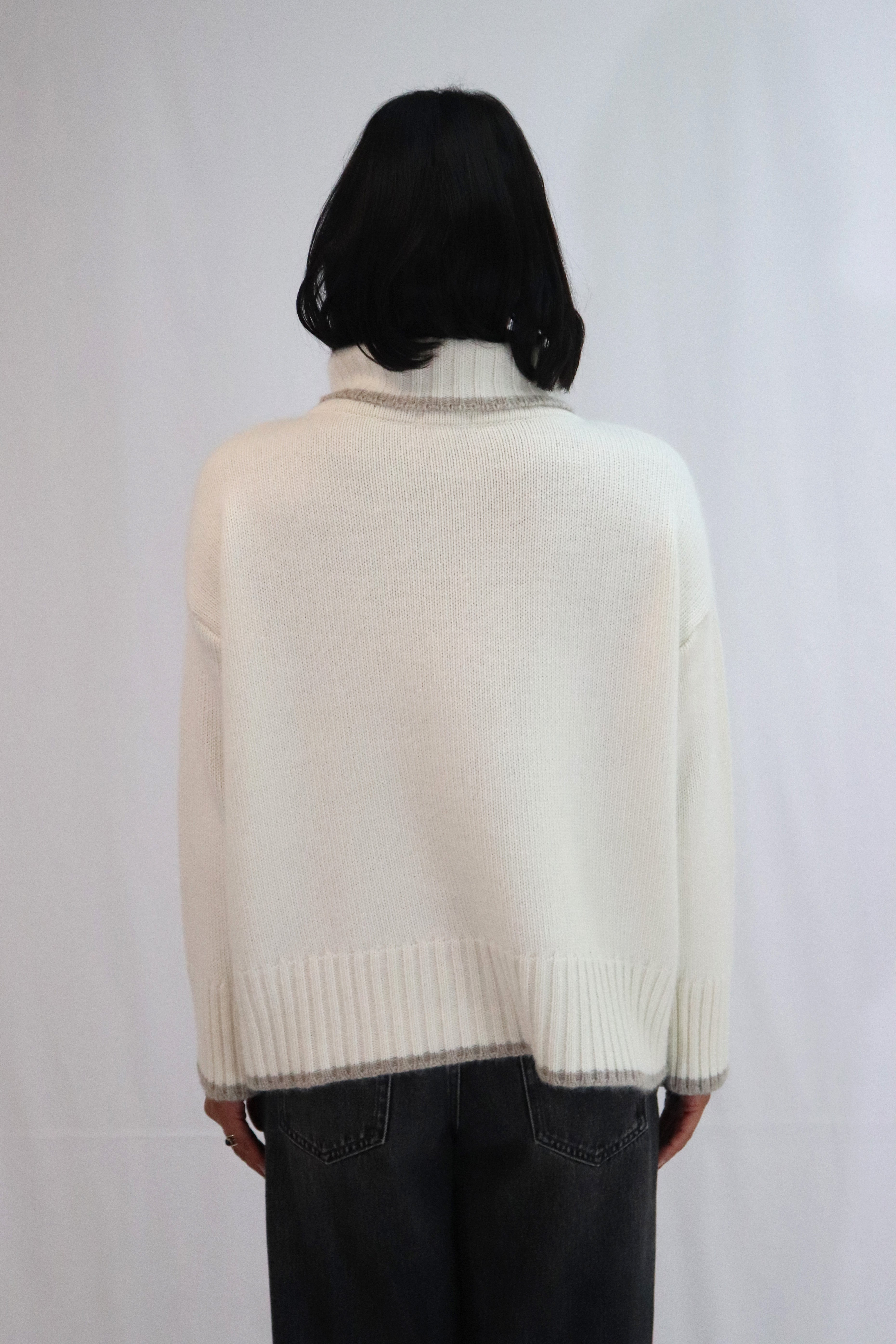Tatano Dipped Henri Roll Neck - Natural/Wheat