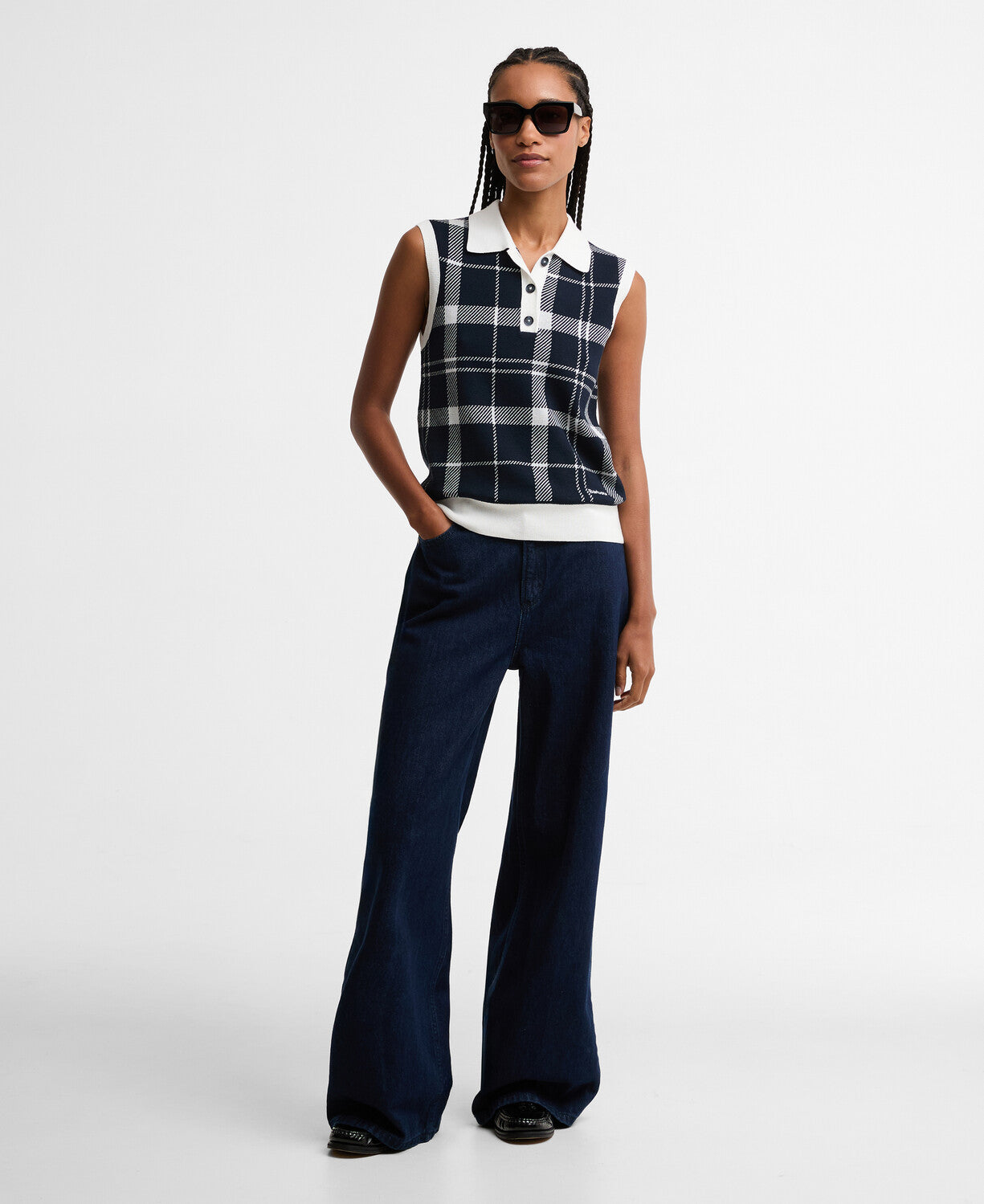 Barbour Allerdale Knitted Vest – Monochrome Tartan