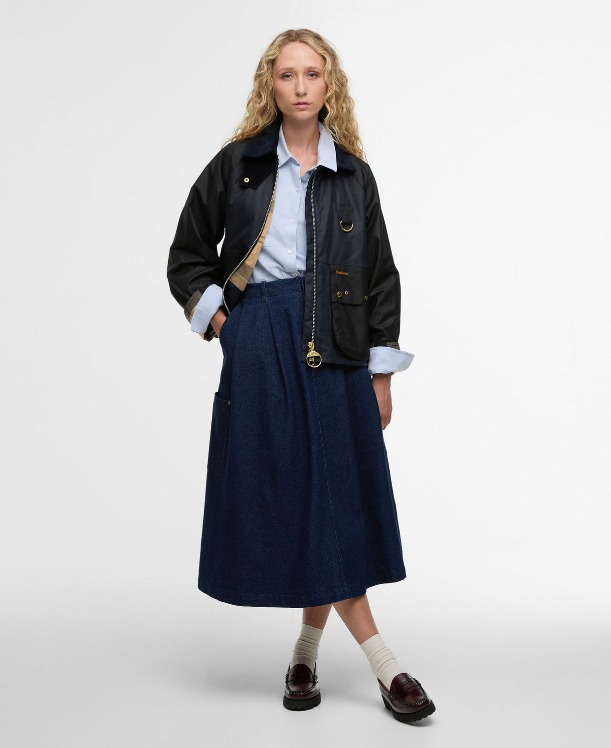 Kearton Wax Jacket - Royal Navy/Black/Dress Tartan