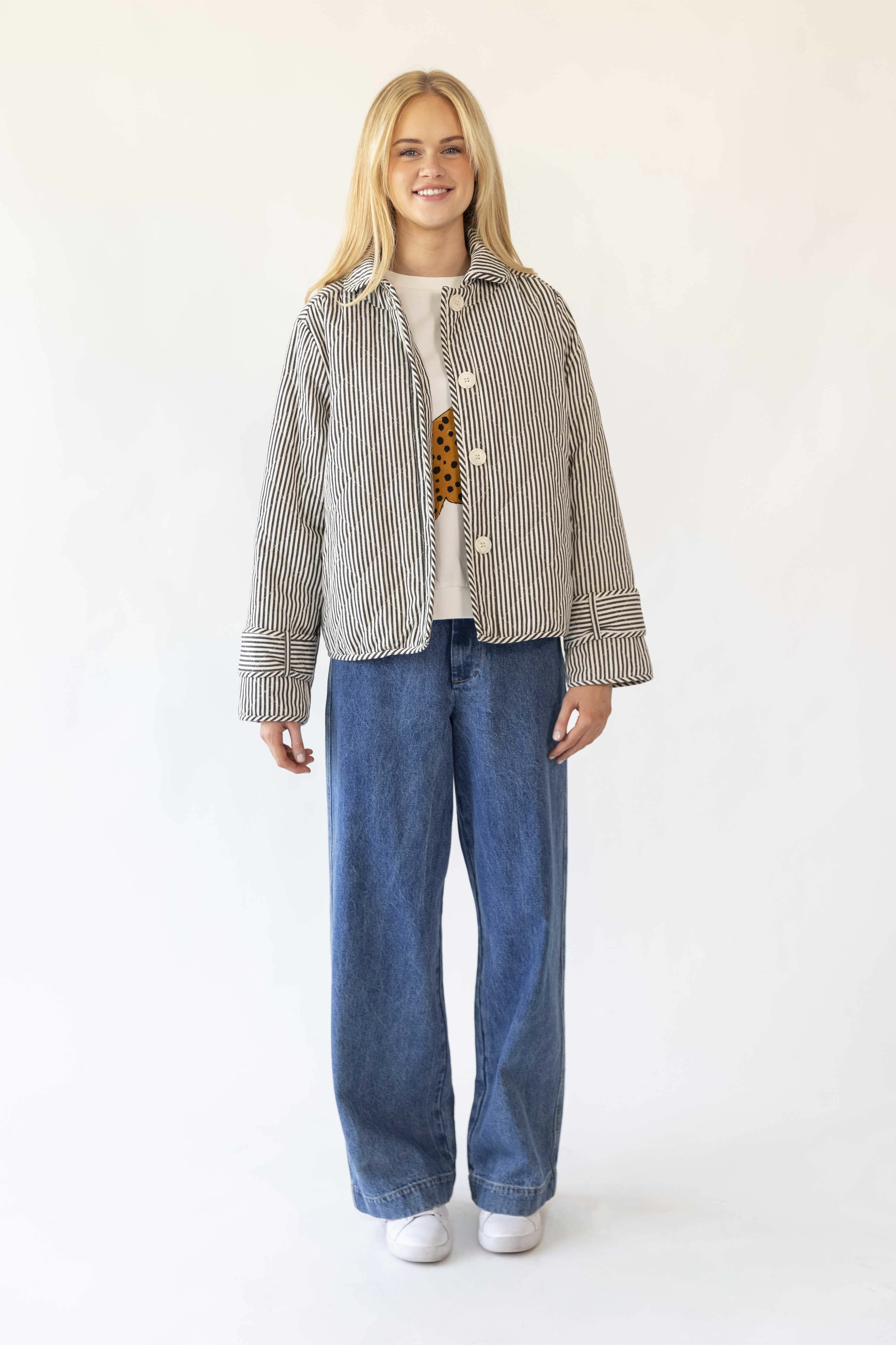 Viola Jacket – Black / Cream Stripe