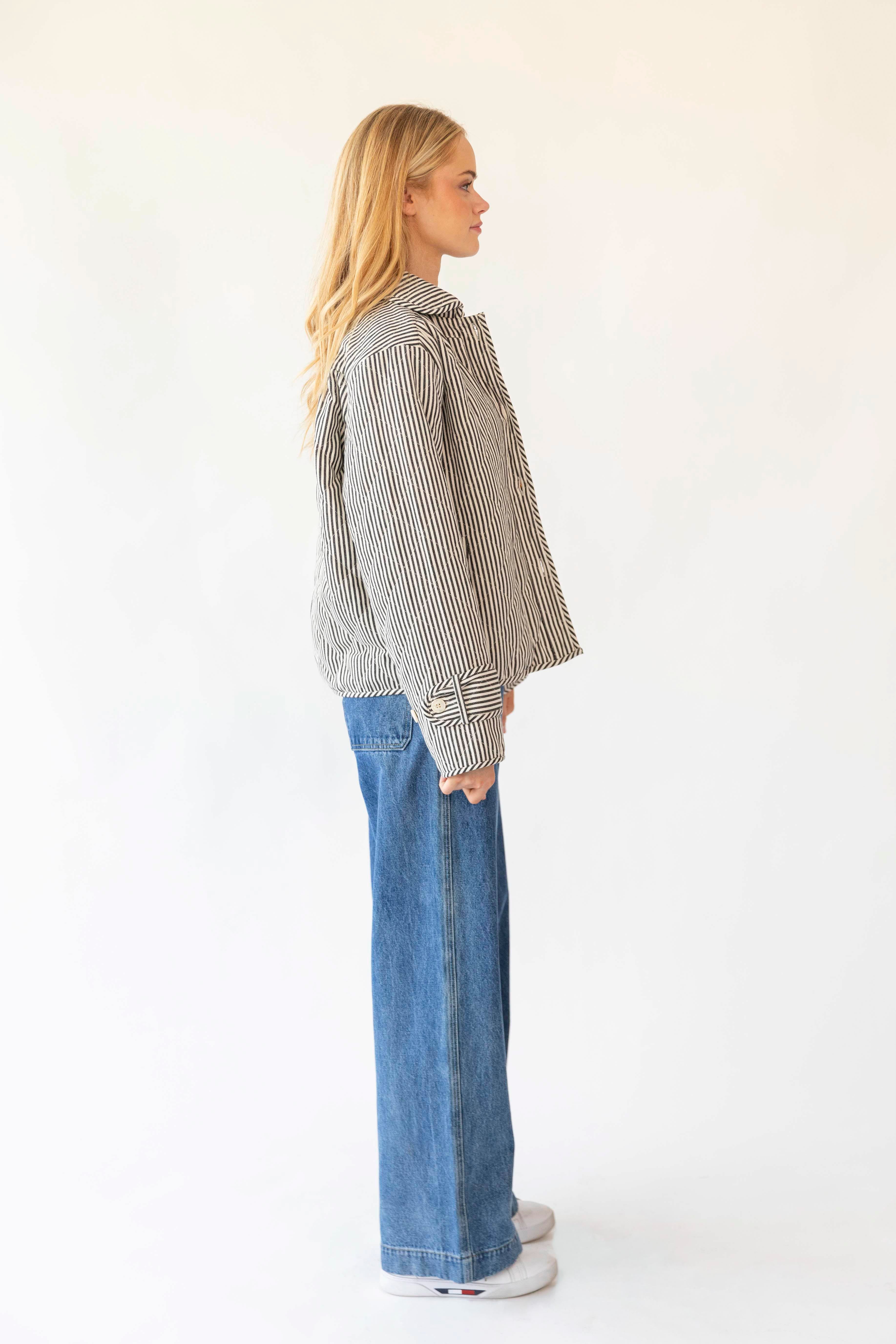 Viola Jacket – Black / Cream Stripe
