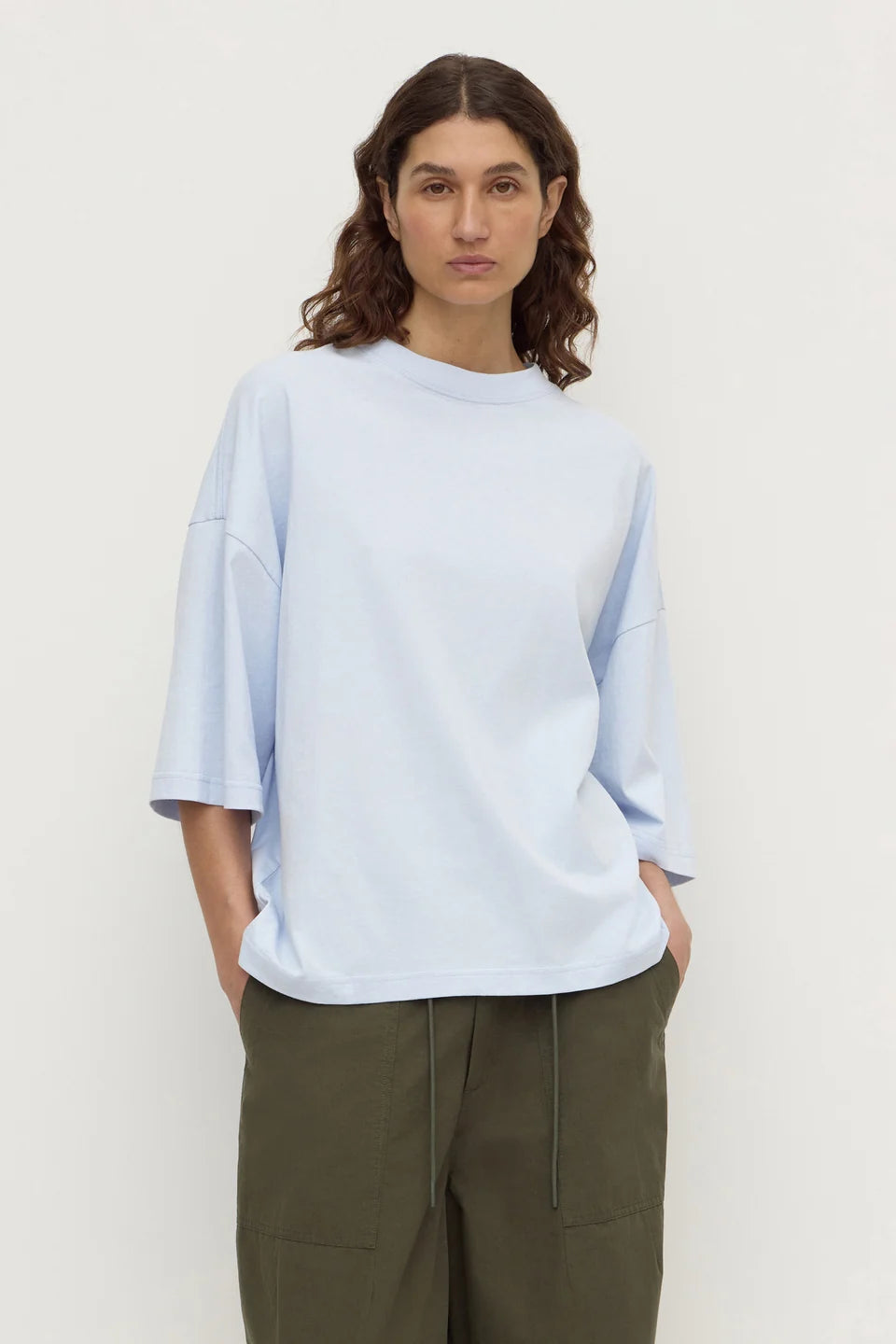 Assembly Label Max Cotton Oversized Tee - Powder Blue