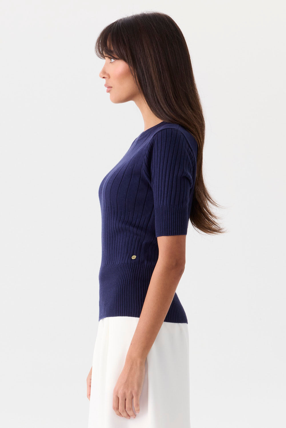 Mia Fratino Jessie Rib Tee - Navy