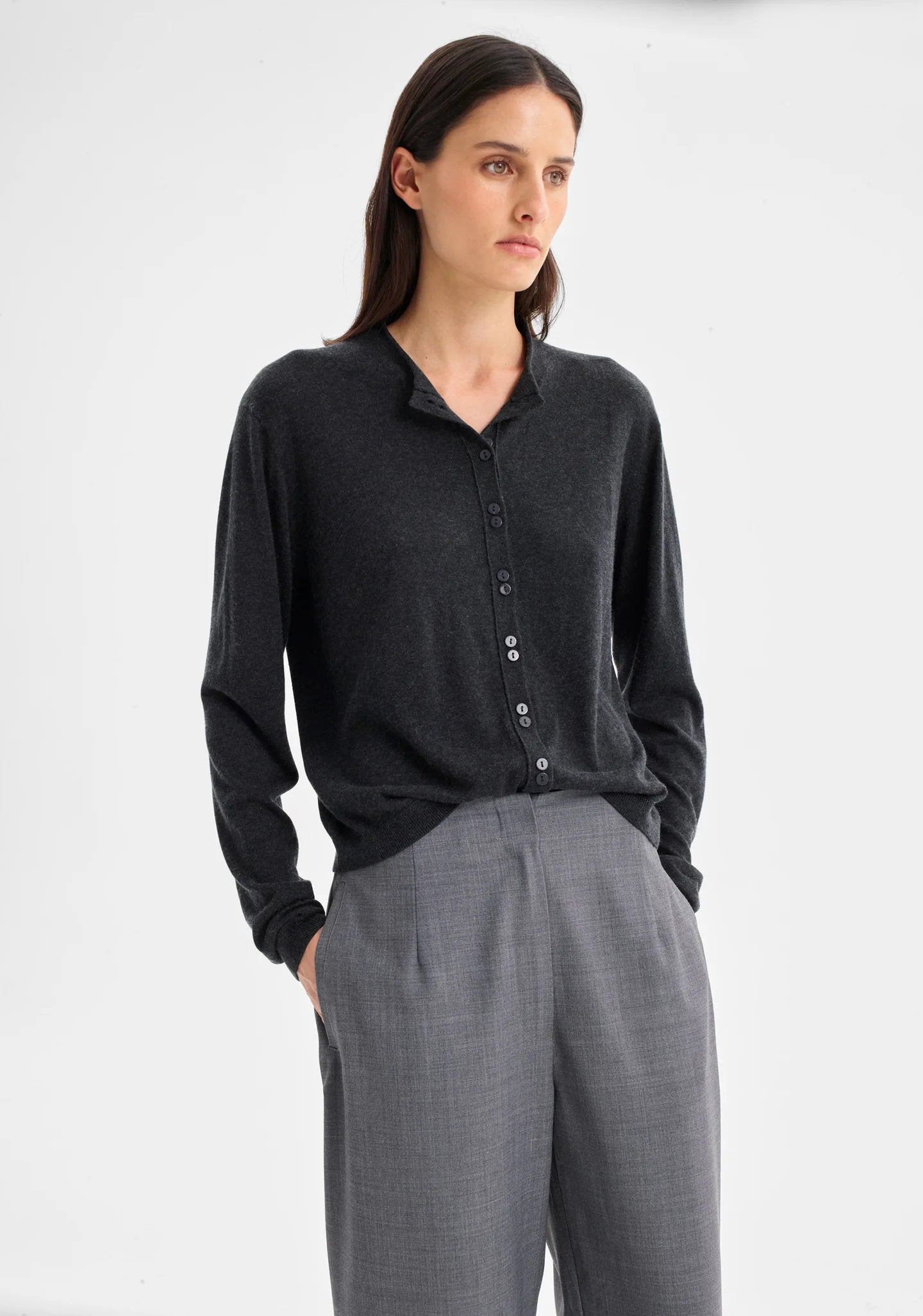 Margo Knit Cardigan - Charcoal