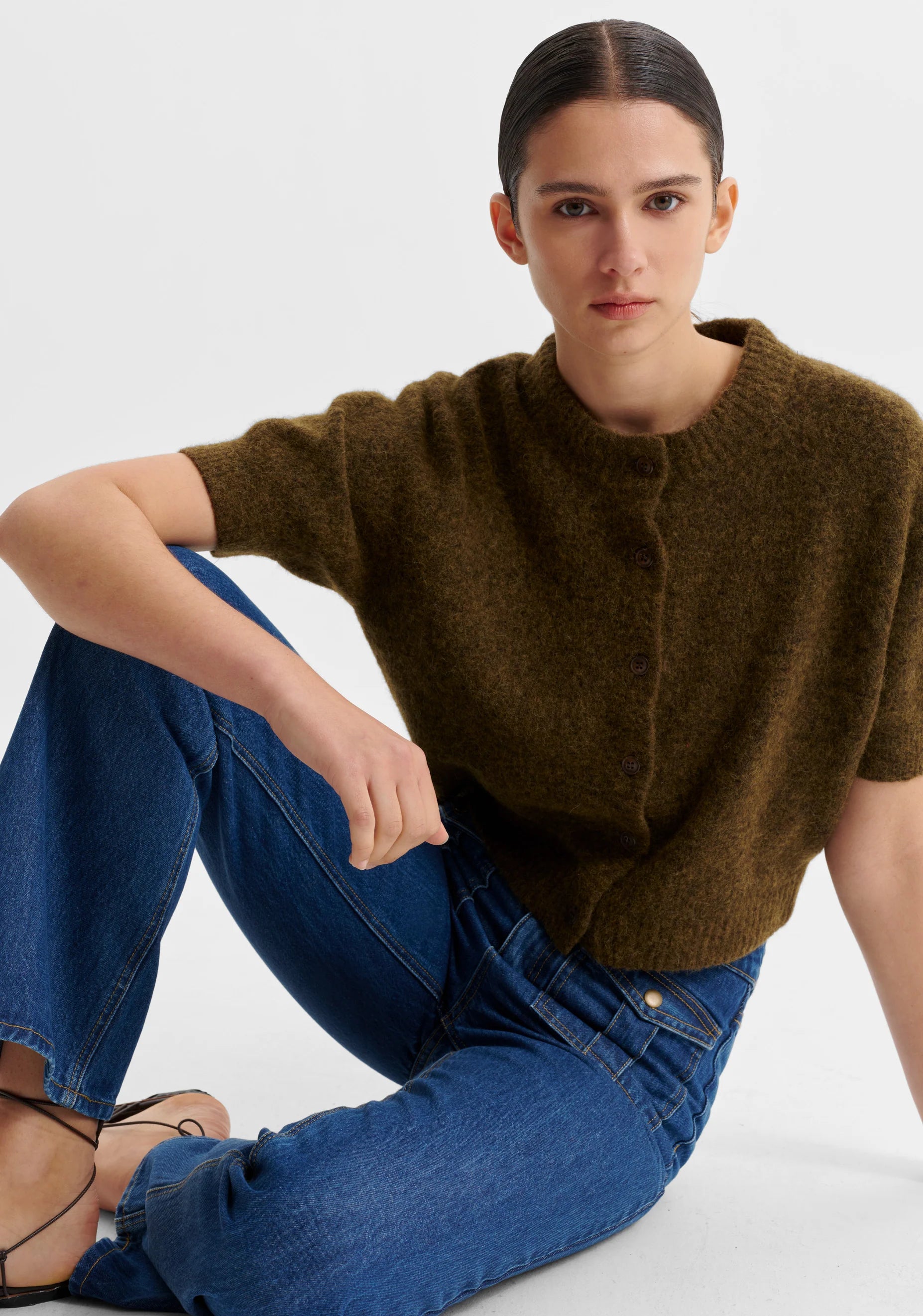 Morrison Solenne Knit Cardigan - Khaki