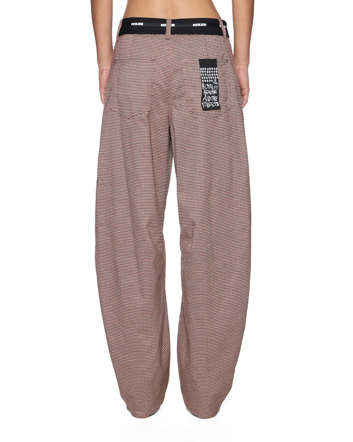 Barrel Trouser Flip Houndstooth - Brown