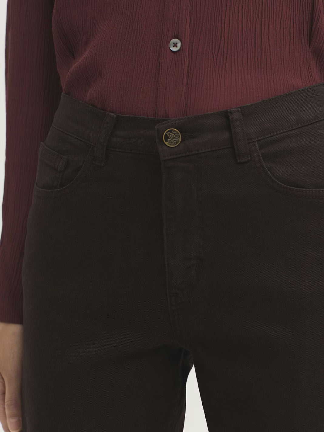 Five Pocket Twill Trousers - Chocolate