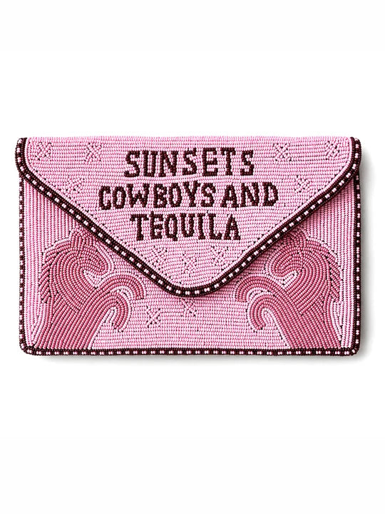 Dark Hampton Pink Pony Beaded Bag