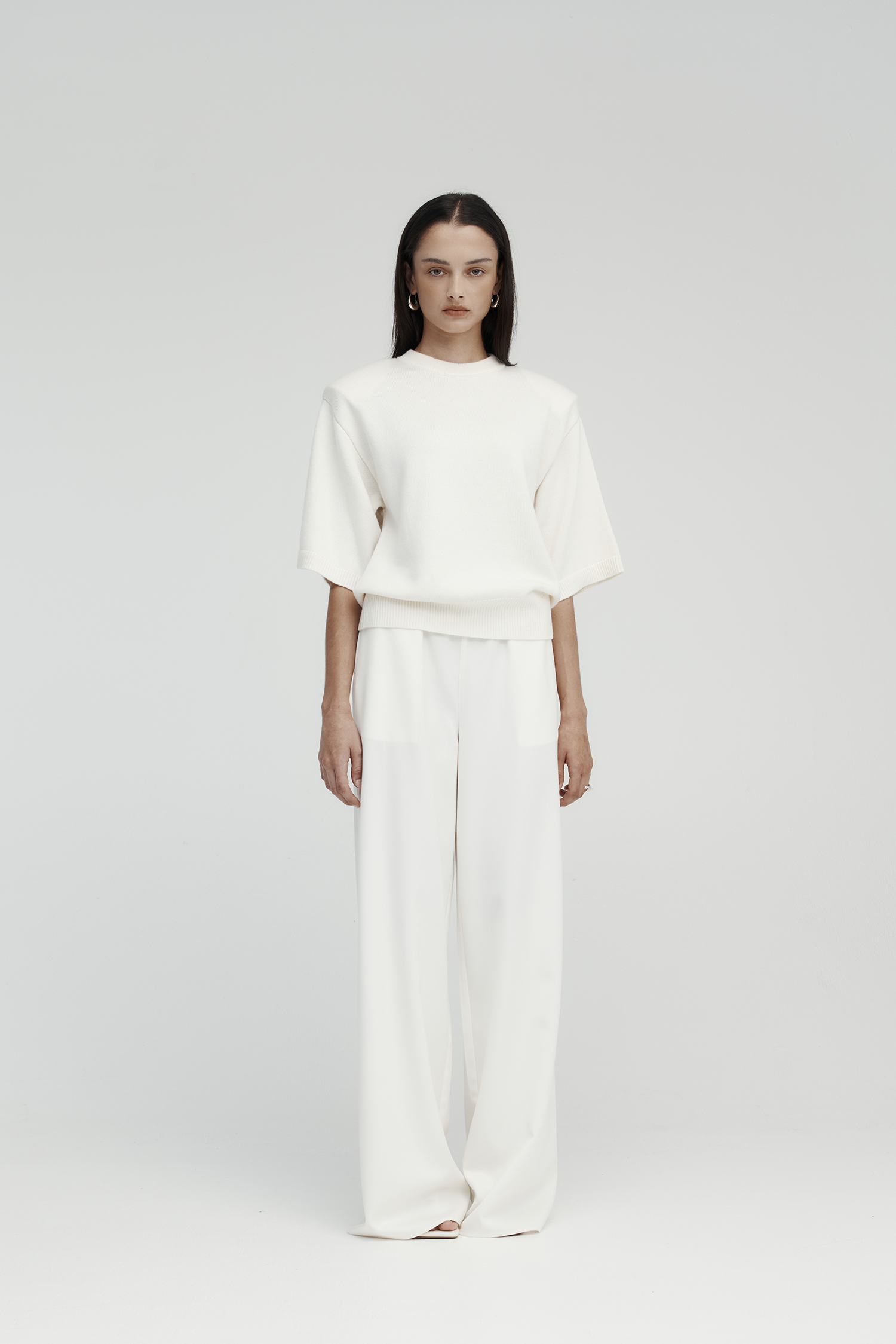 Rebe Short Sleeve Shoulder Knit - Ivory