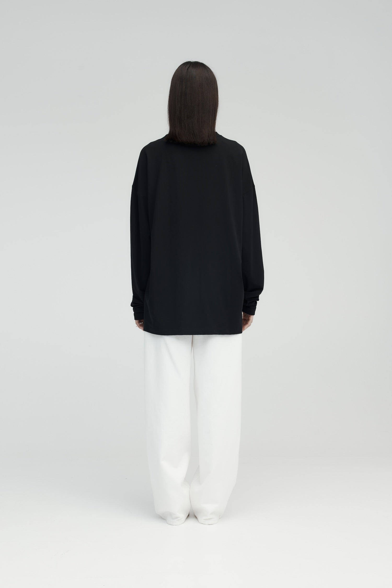 Rebe Long Sleeve Drop T-Shirt - Black