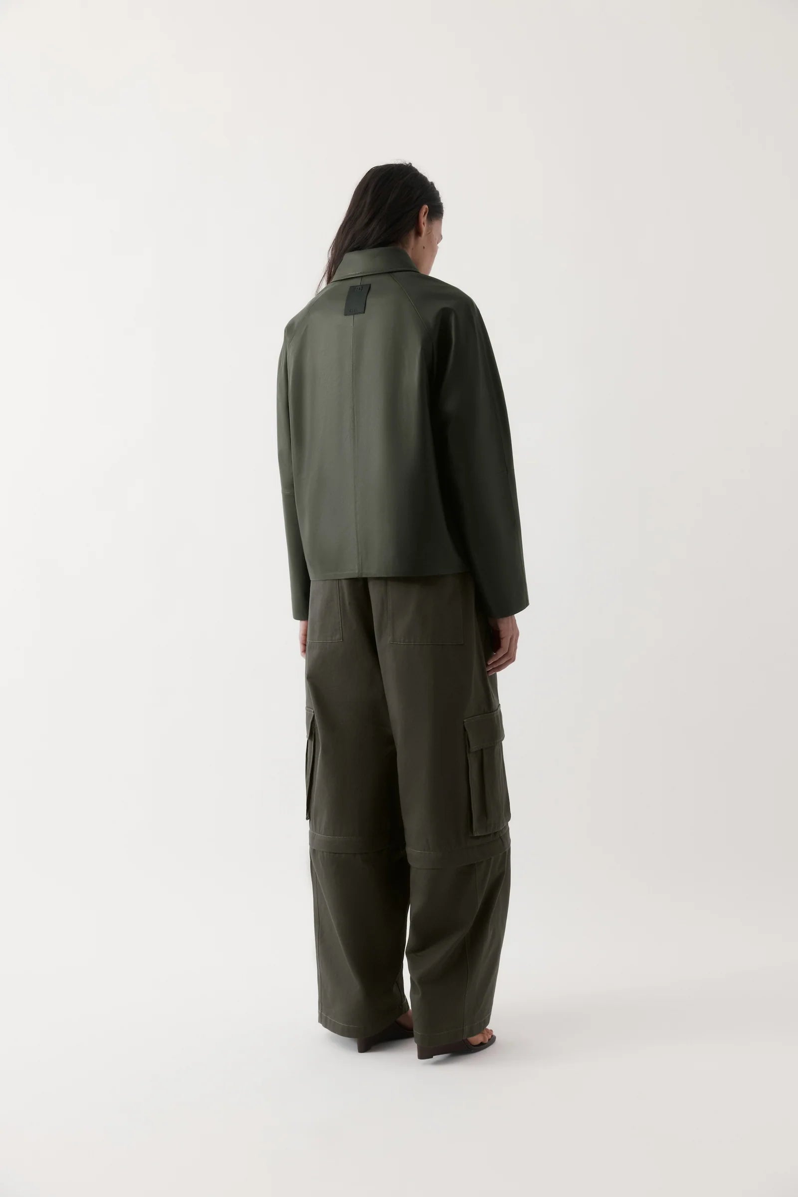 Mo Leather Jacket - Dark Olive