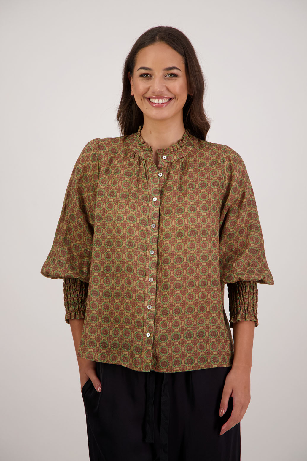Raewyn Top - Camel Tile