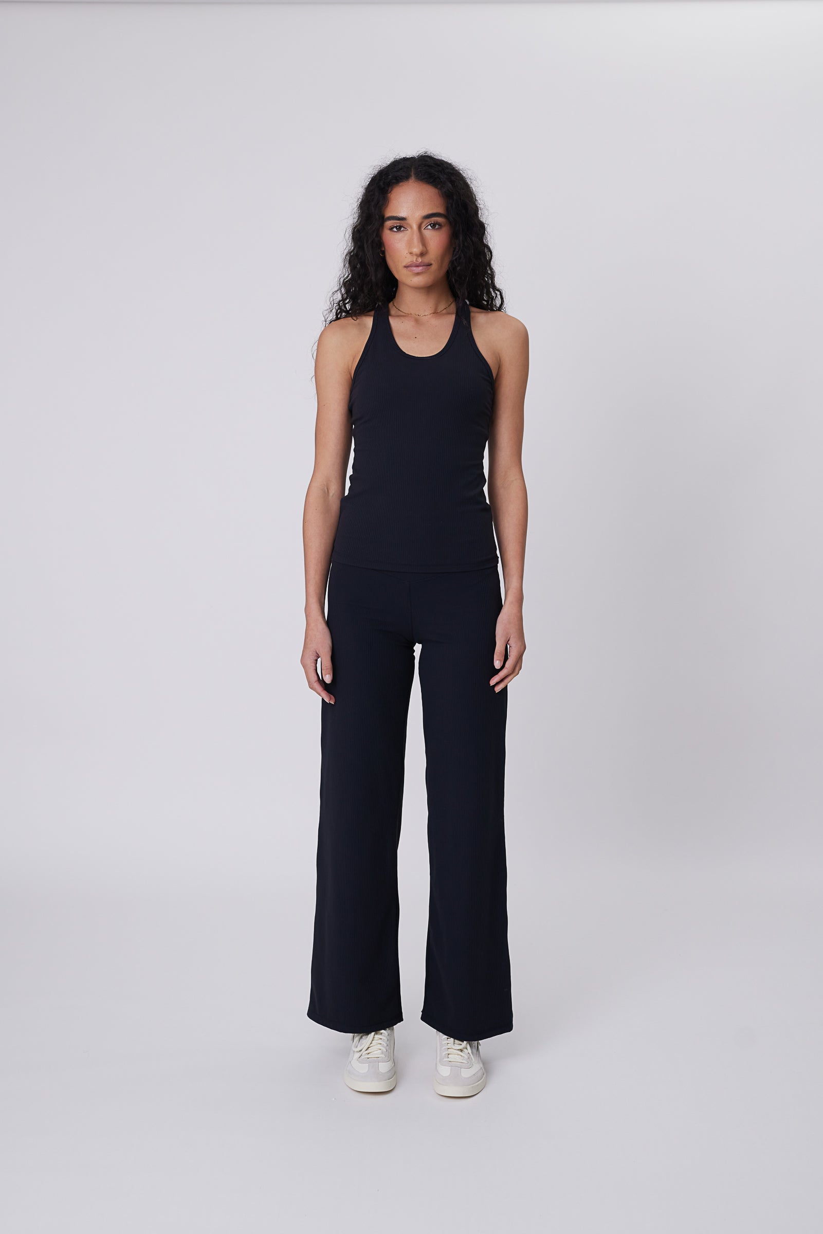Recharge Rib Wide Leg Pant - Black