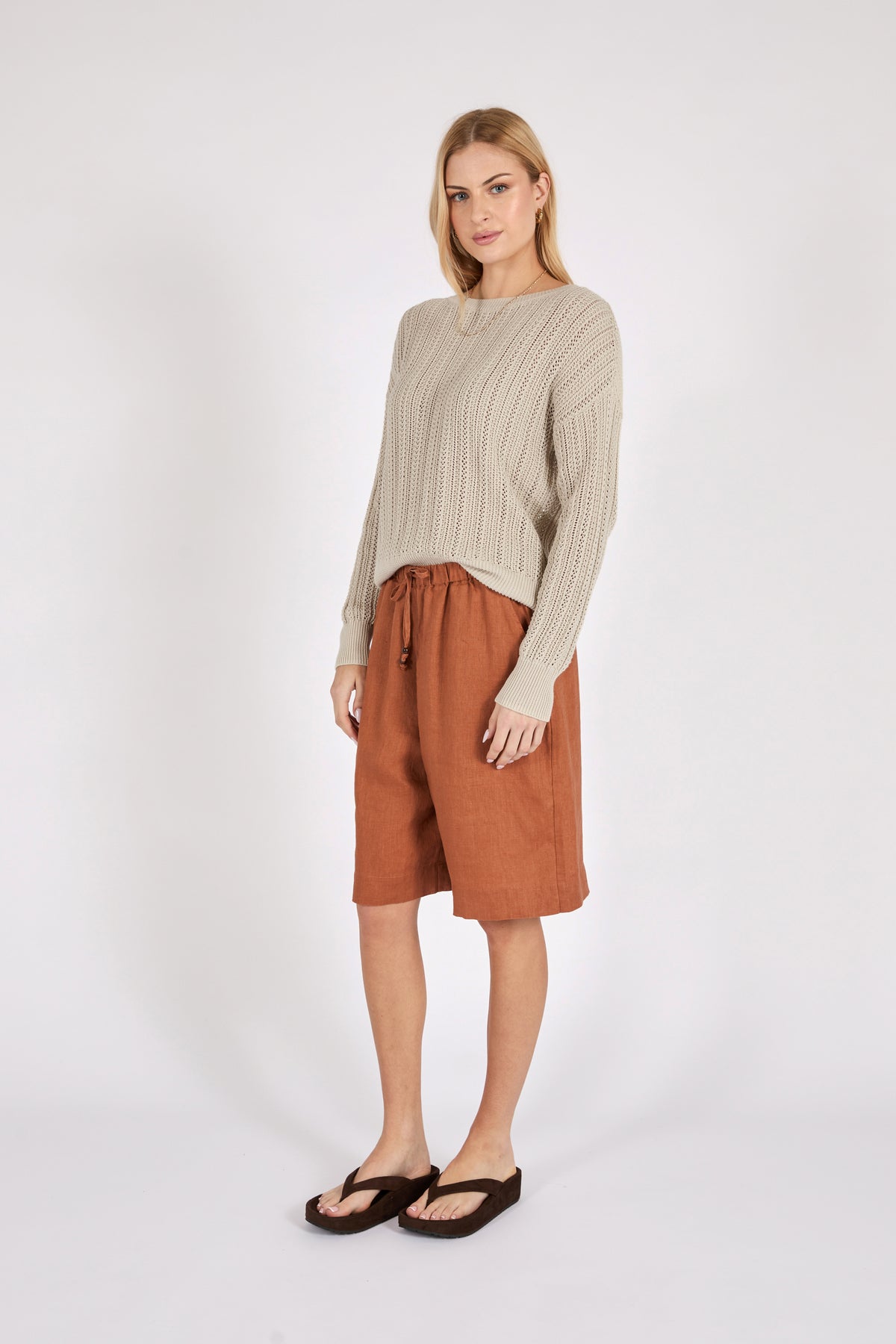 Marlow Riptide Linen Short - Rust