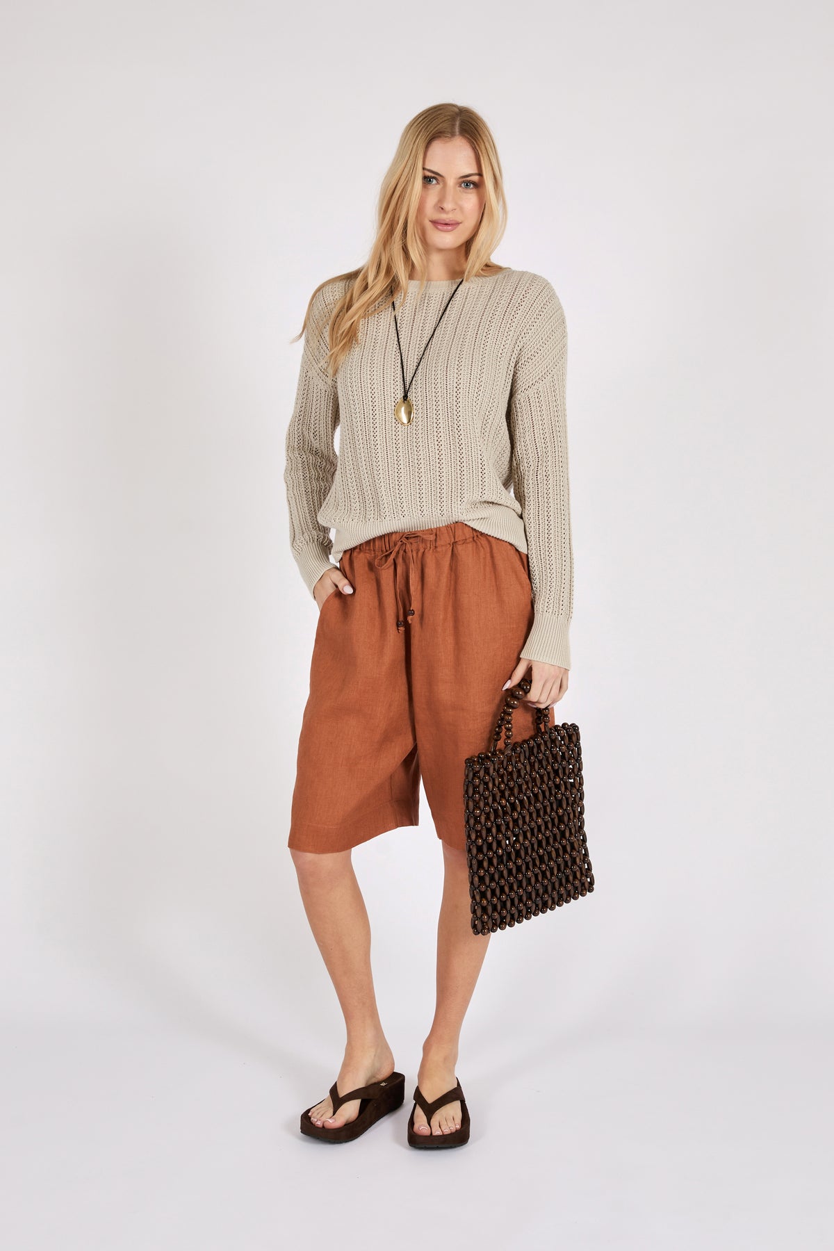 Marlow Riptide Linen Short - Rust