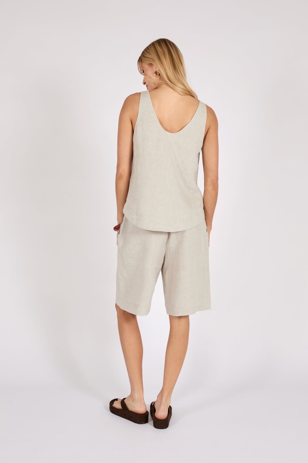 Marlow Riptide Linen Short - Natural