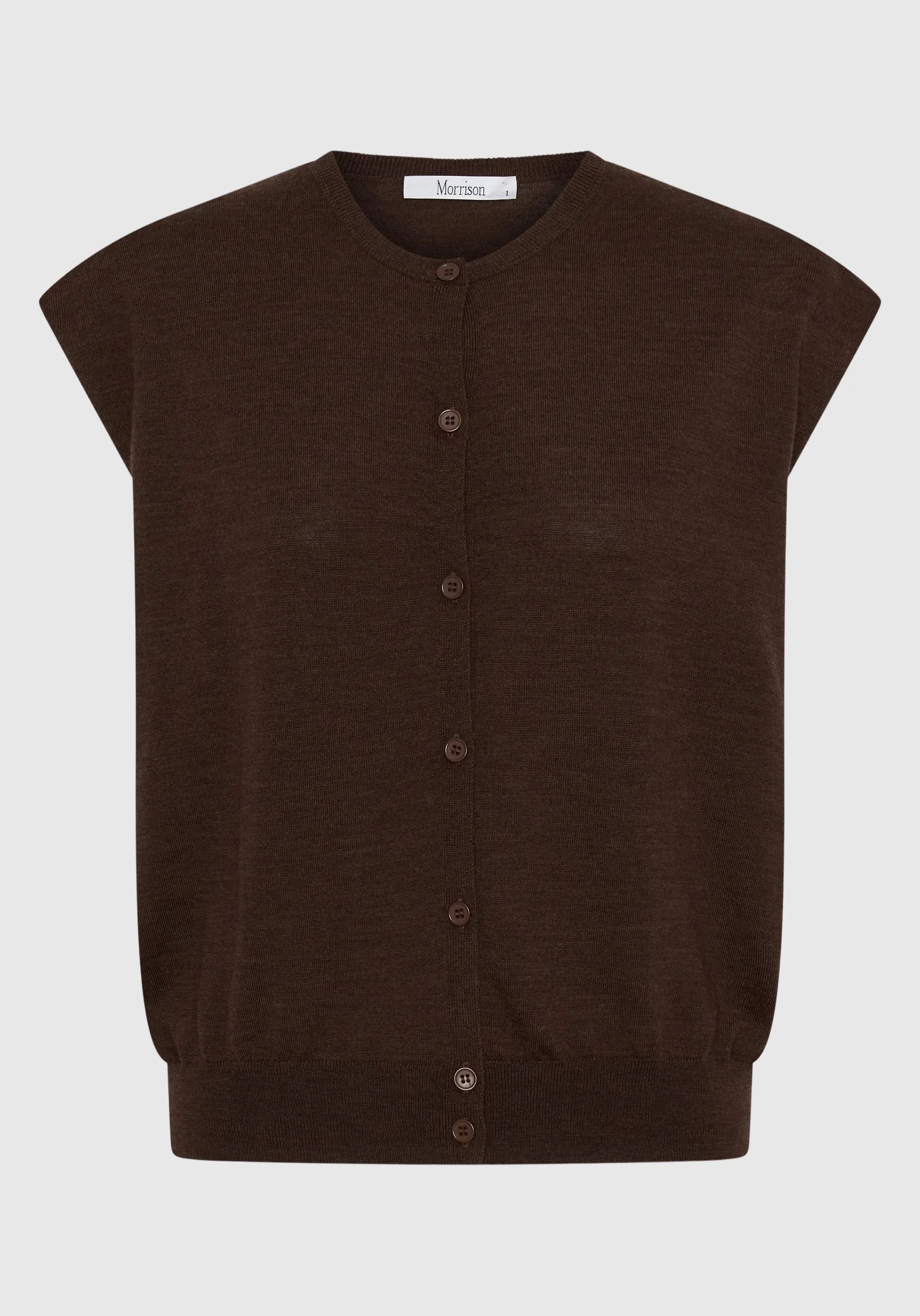River Knit Button Vest - Toffee