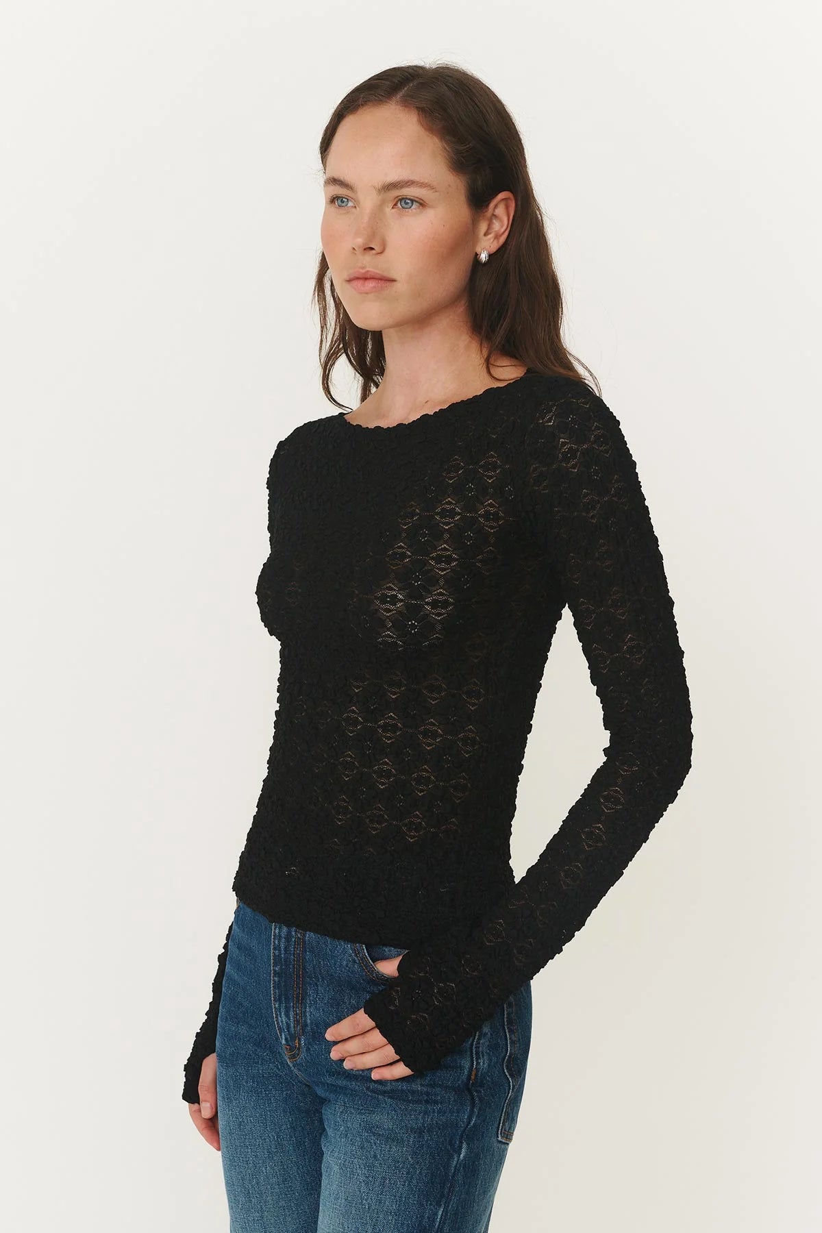 Samantha Clover Lace Top - Noir
