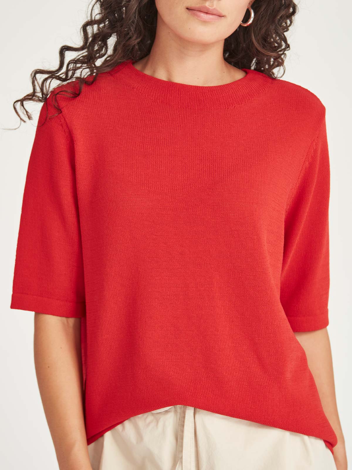 Echo Knit Tee - Scarlet
