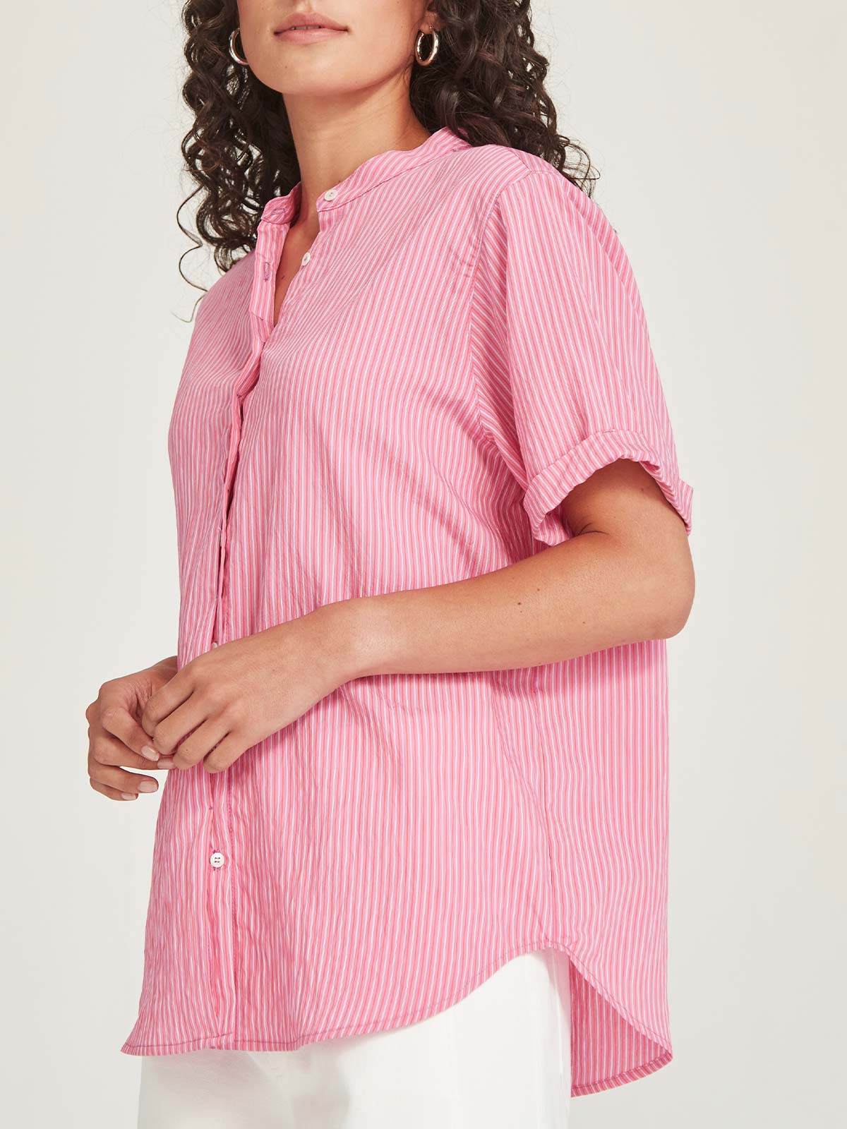 Flynn Stripe Shirt - Pink/Red Stripe