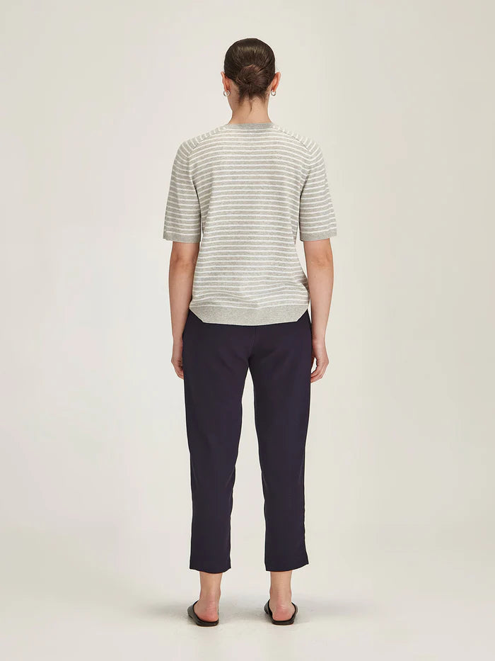 Cecilia Stripe Knit Tee - Grey/Snowflake
