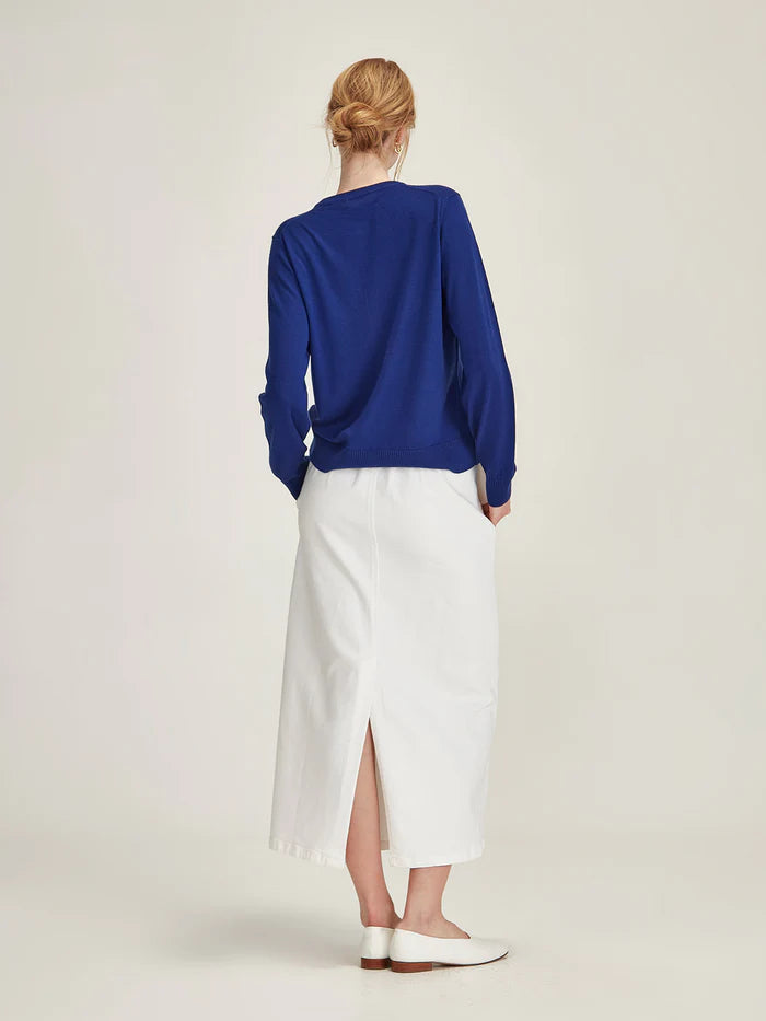 Felicity Merino Cardigan - Cobalt