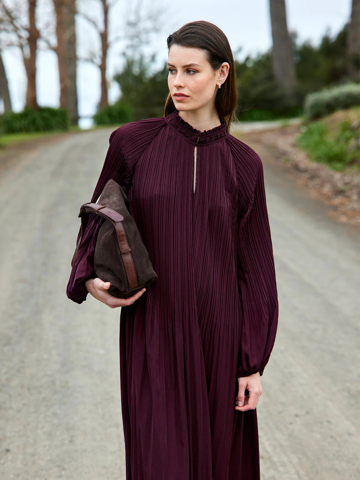 Jojo Pleat Dress - Plum Jojo Pleat Dress - Plum