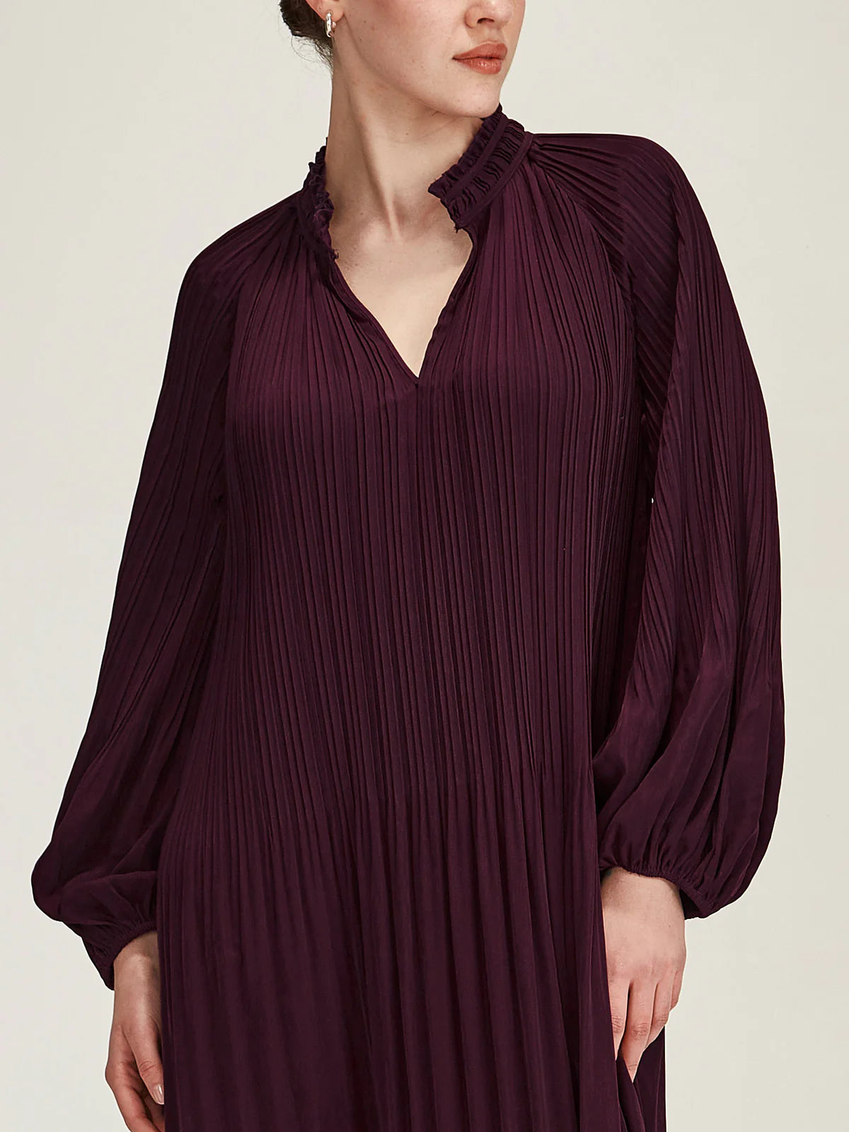 Jojo Pleat Dress - Plum