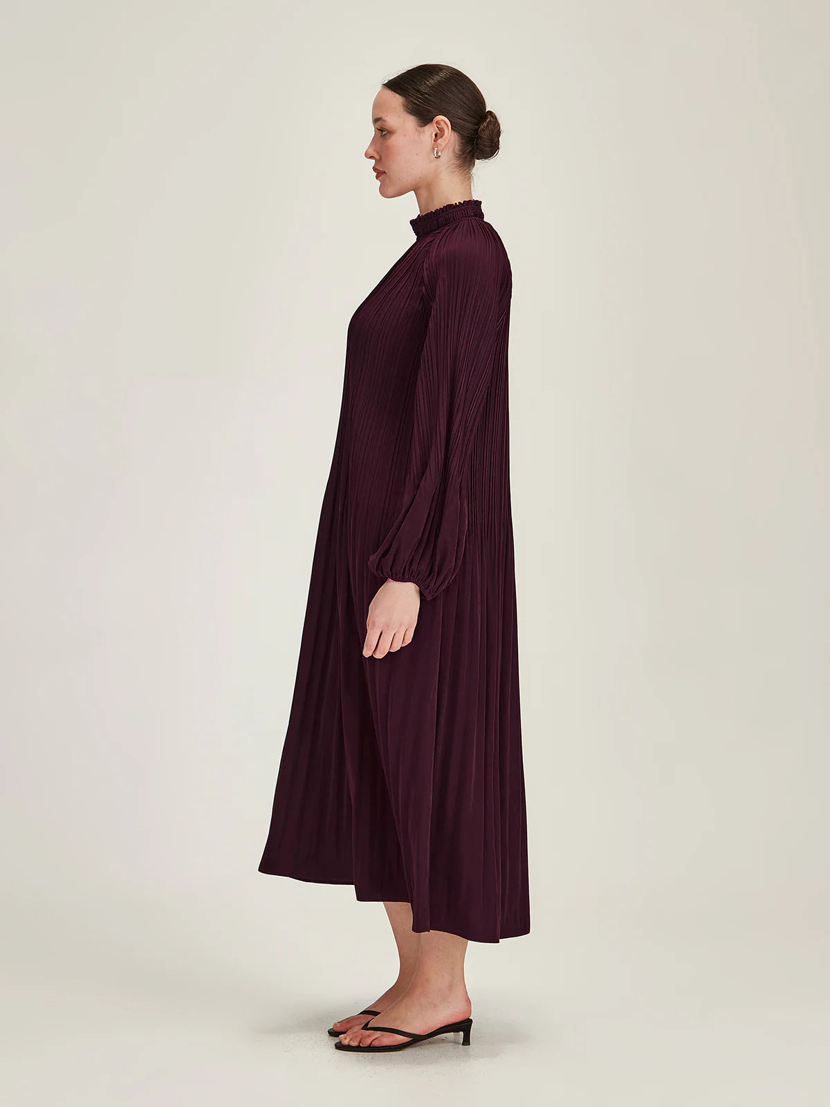 Jojo Pleat Dress - Plum