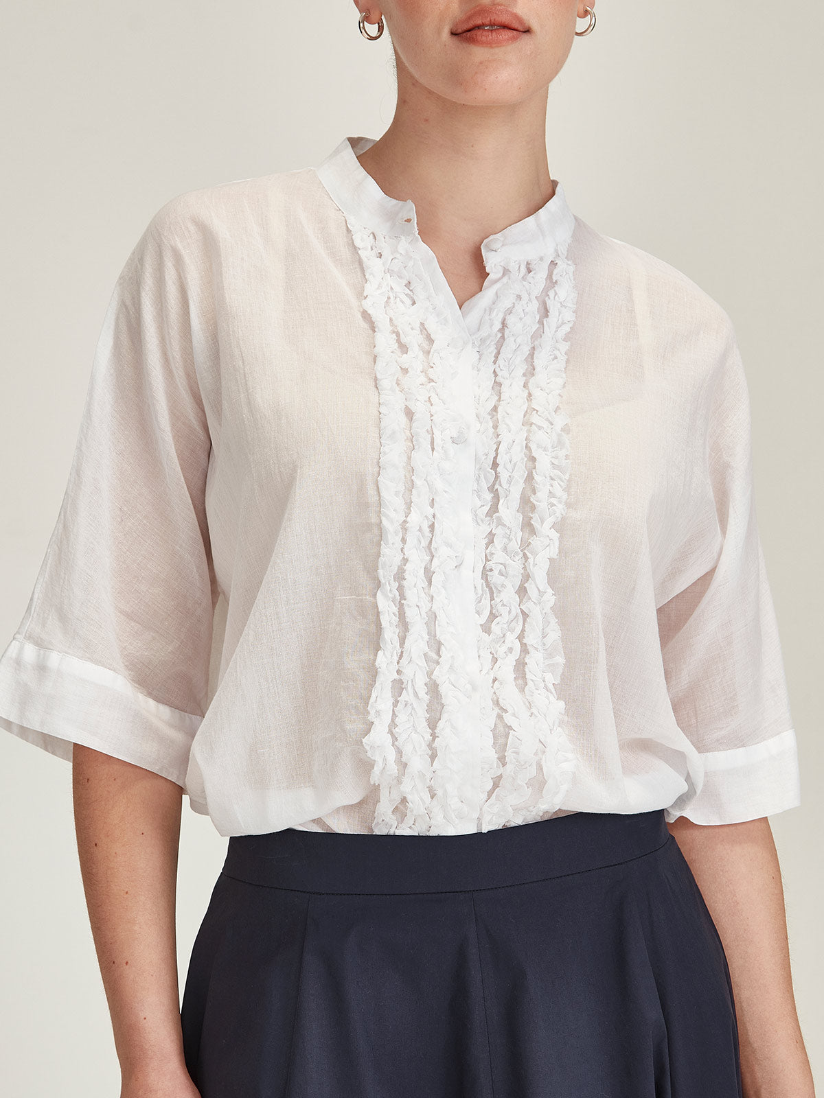 Sasha Ruffle Blouse - Perla