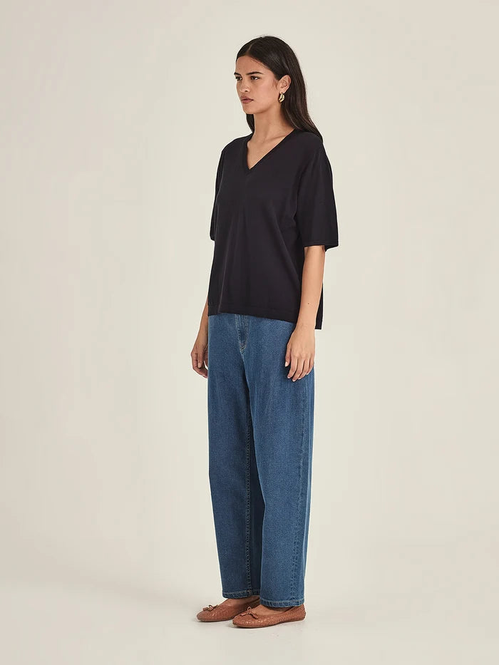 Sills Raye V Knit Tee - French Navy