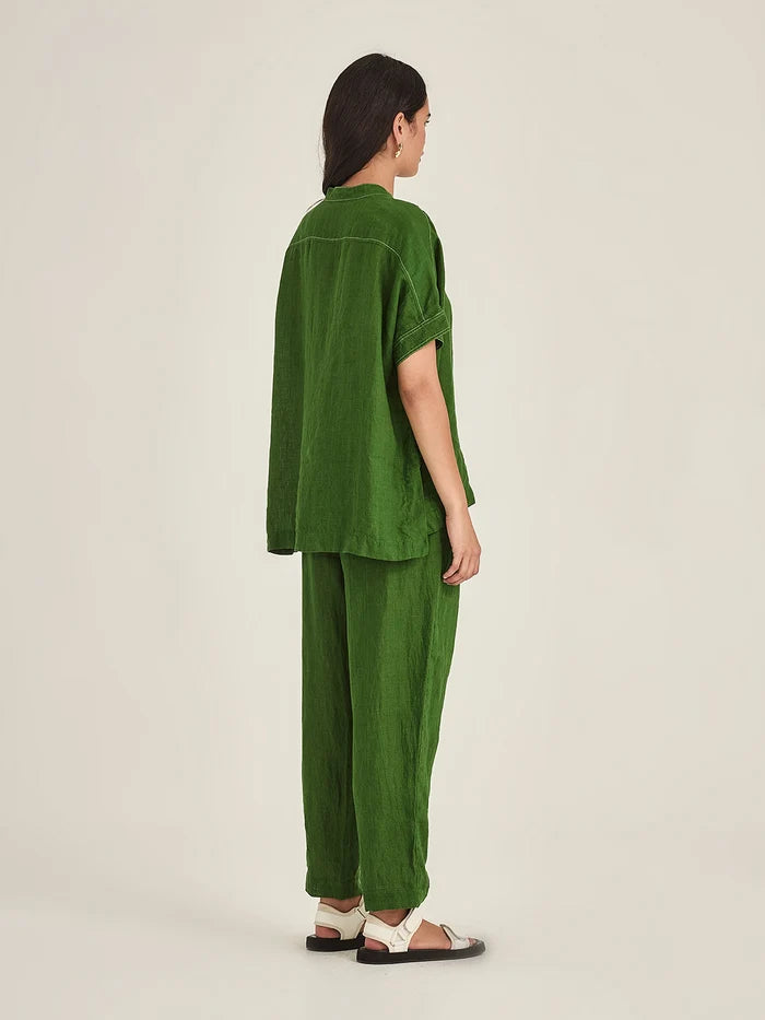 Sills Emma Linen Top - Palm Green