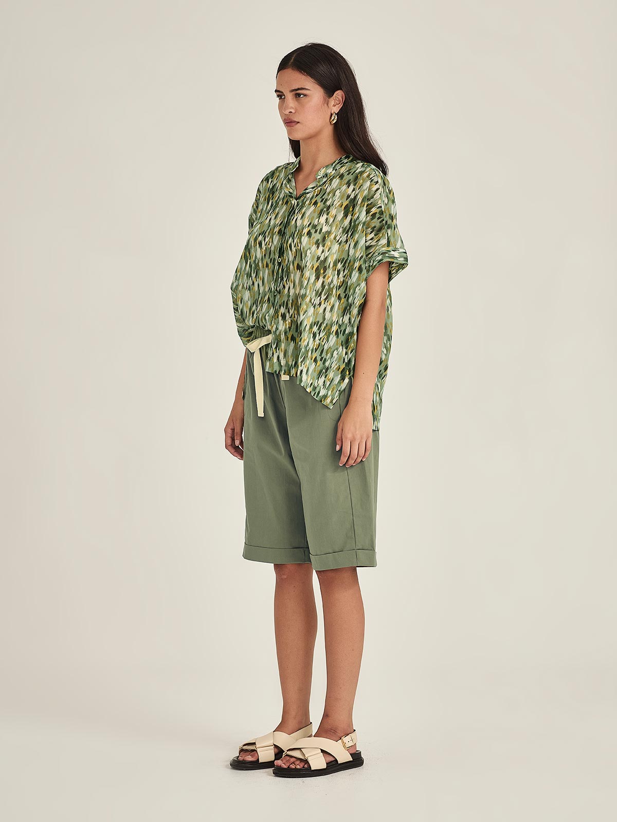 Sills Helene Print Top – Khaki Brush
