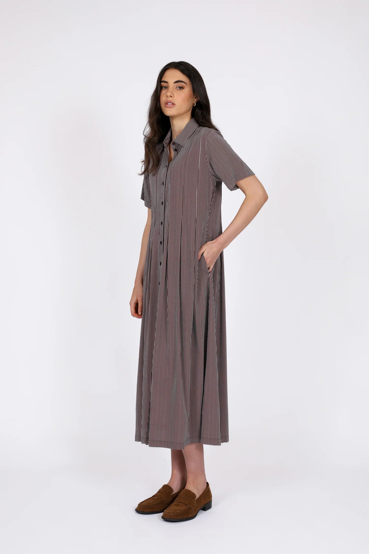 Strand Dress - Java Stripe