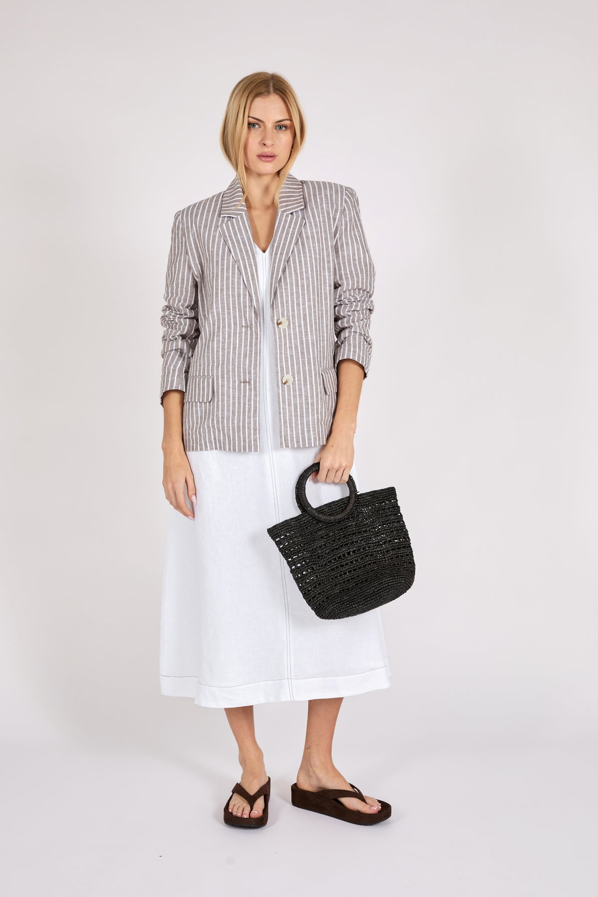 Marlow Strata Blazer - Mocha Stripe