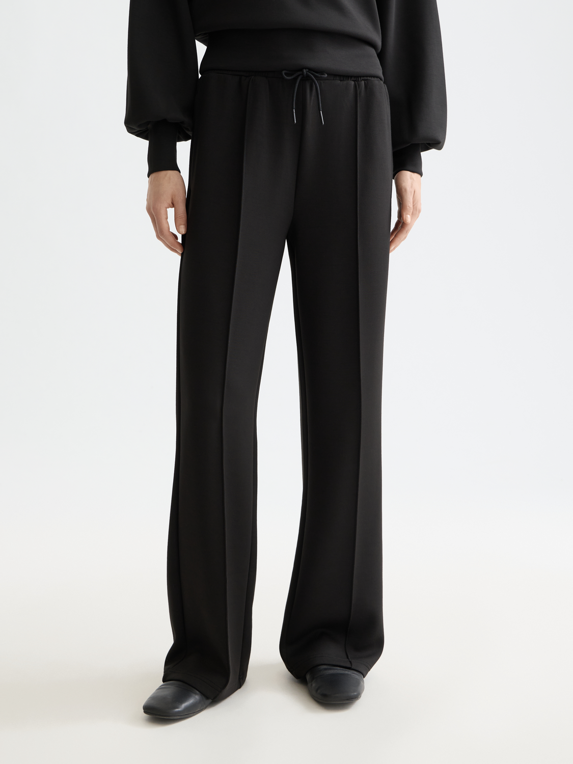 Modal Straight Fit Sweatpants - Black