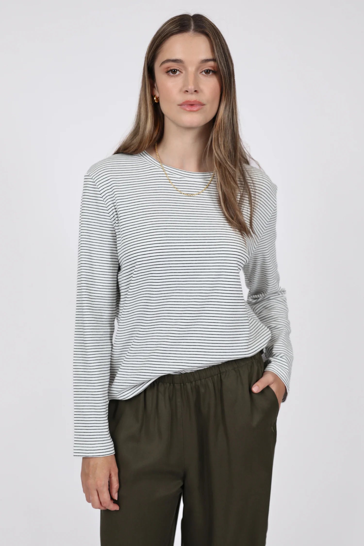 Uno Long Sleeve Tee - Black Stripe