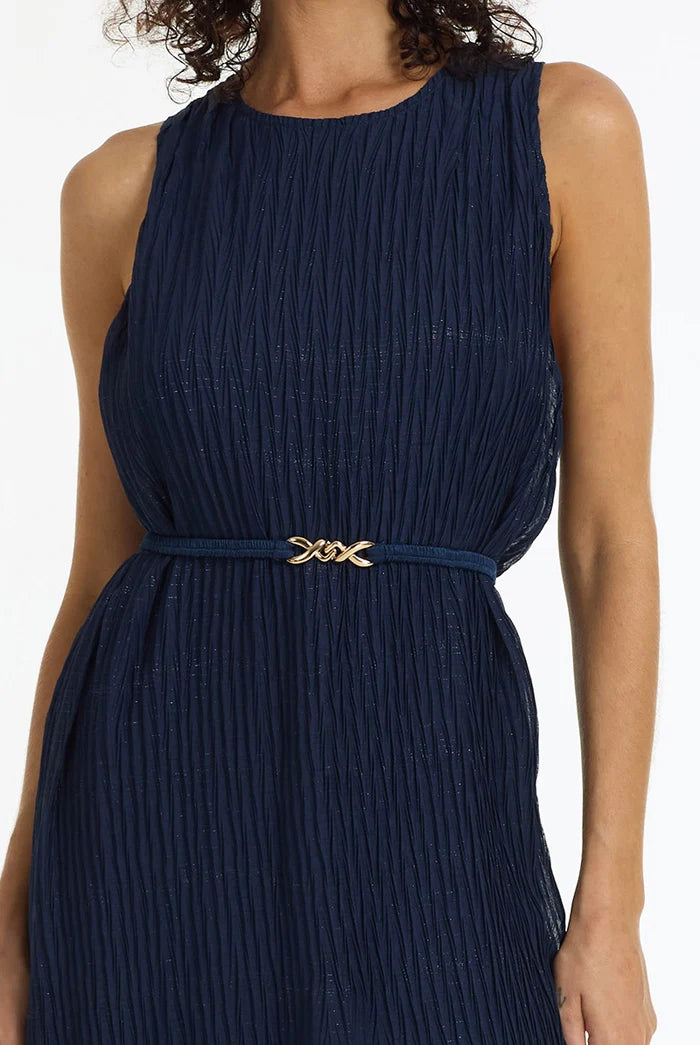 BLAK Viele Crinkle Chiffon Maxi Dress - Navy