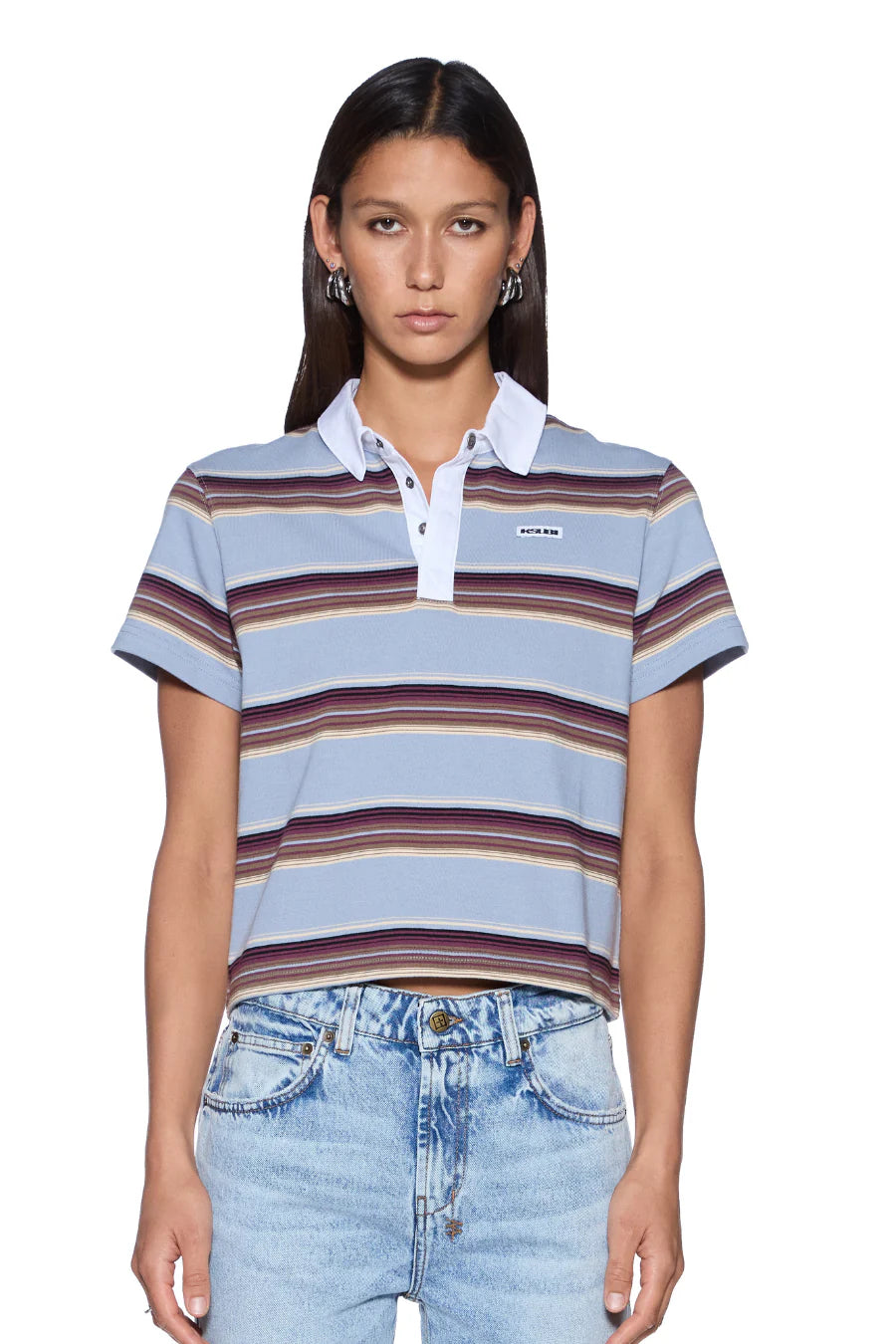 Sott Shrunken Polo Multi Stripe
