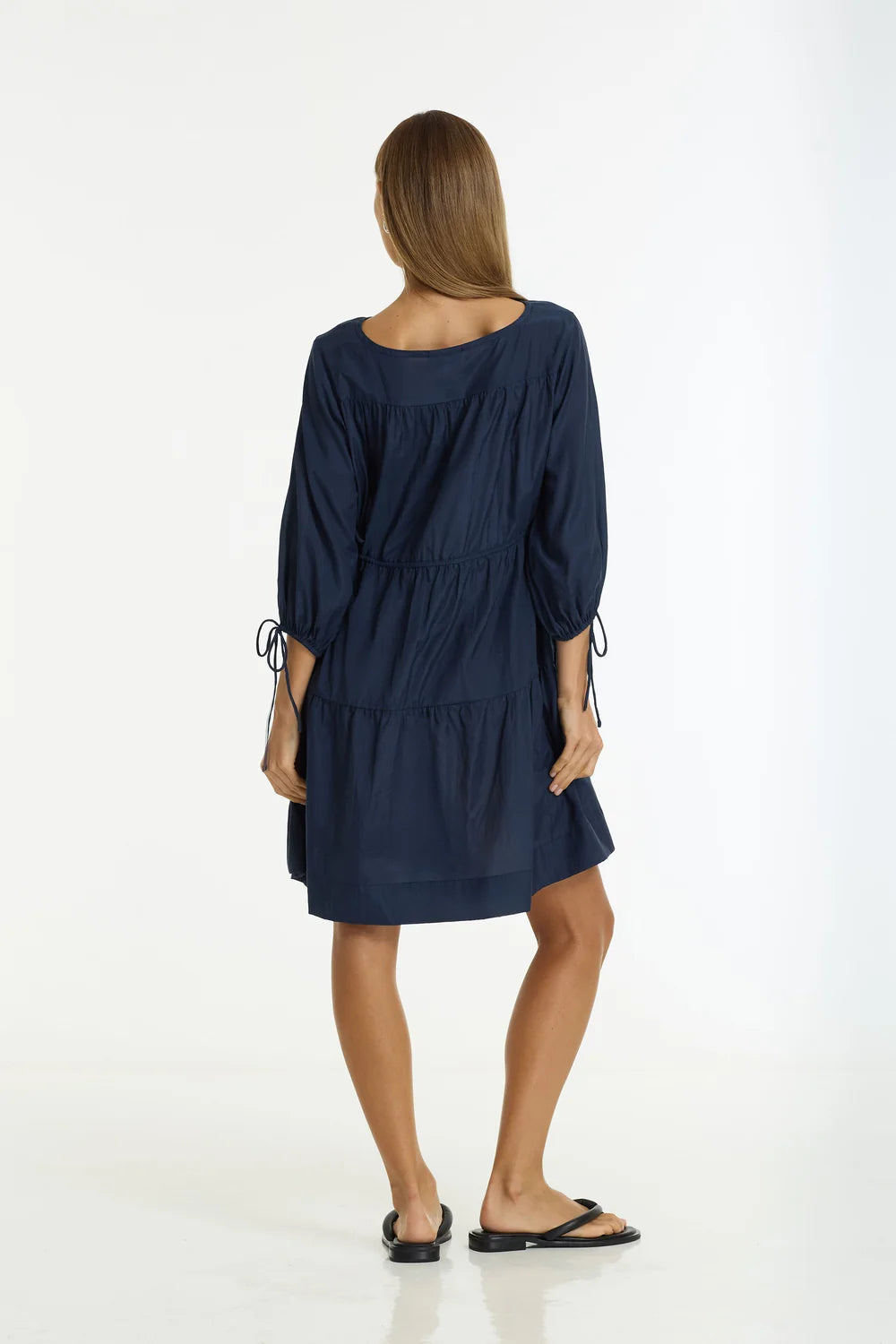 BLAK Where Hearts Fall Cotton Mini Dress - Navy