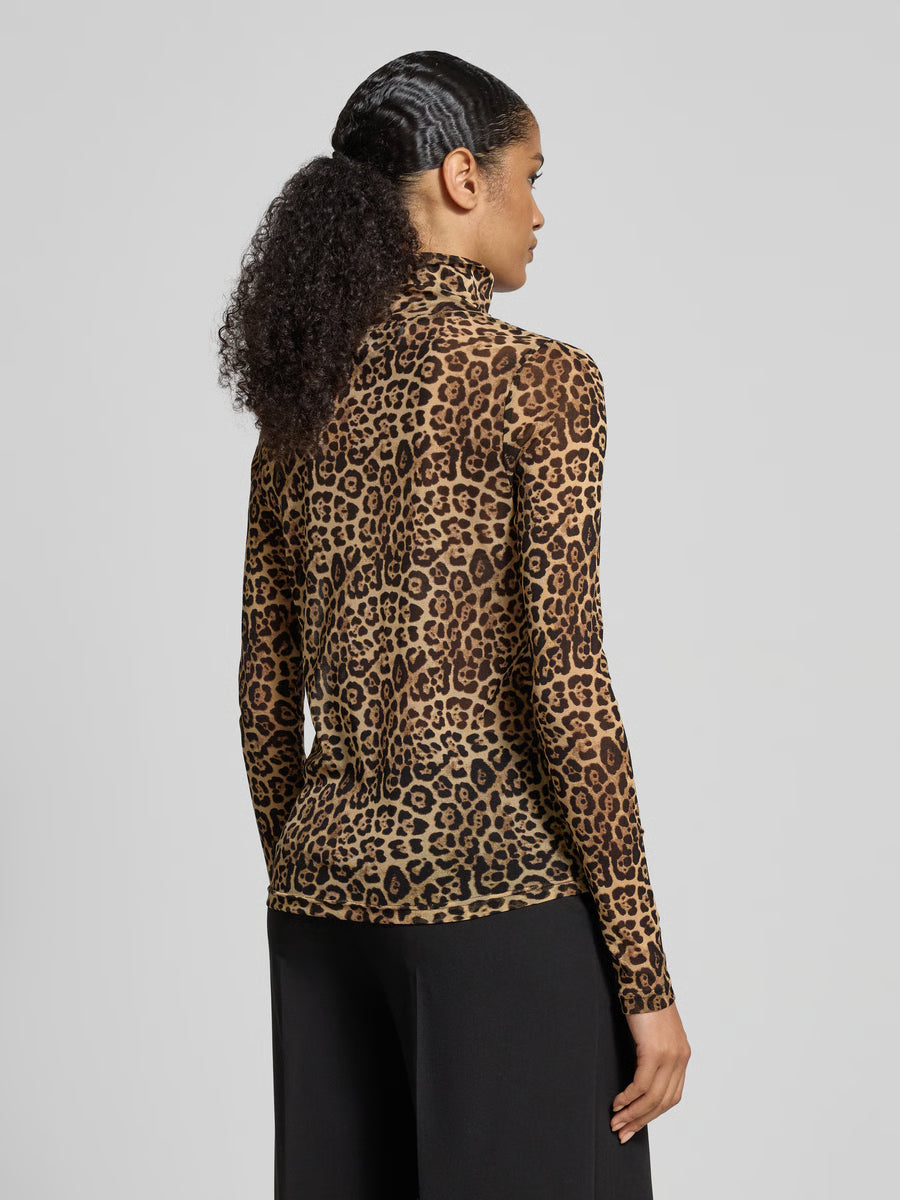 Orie High Neck Bouse - Leopard