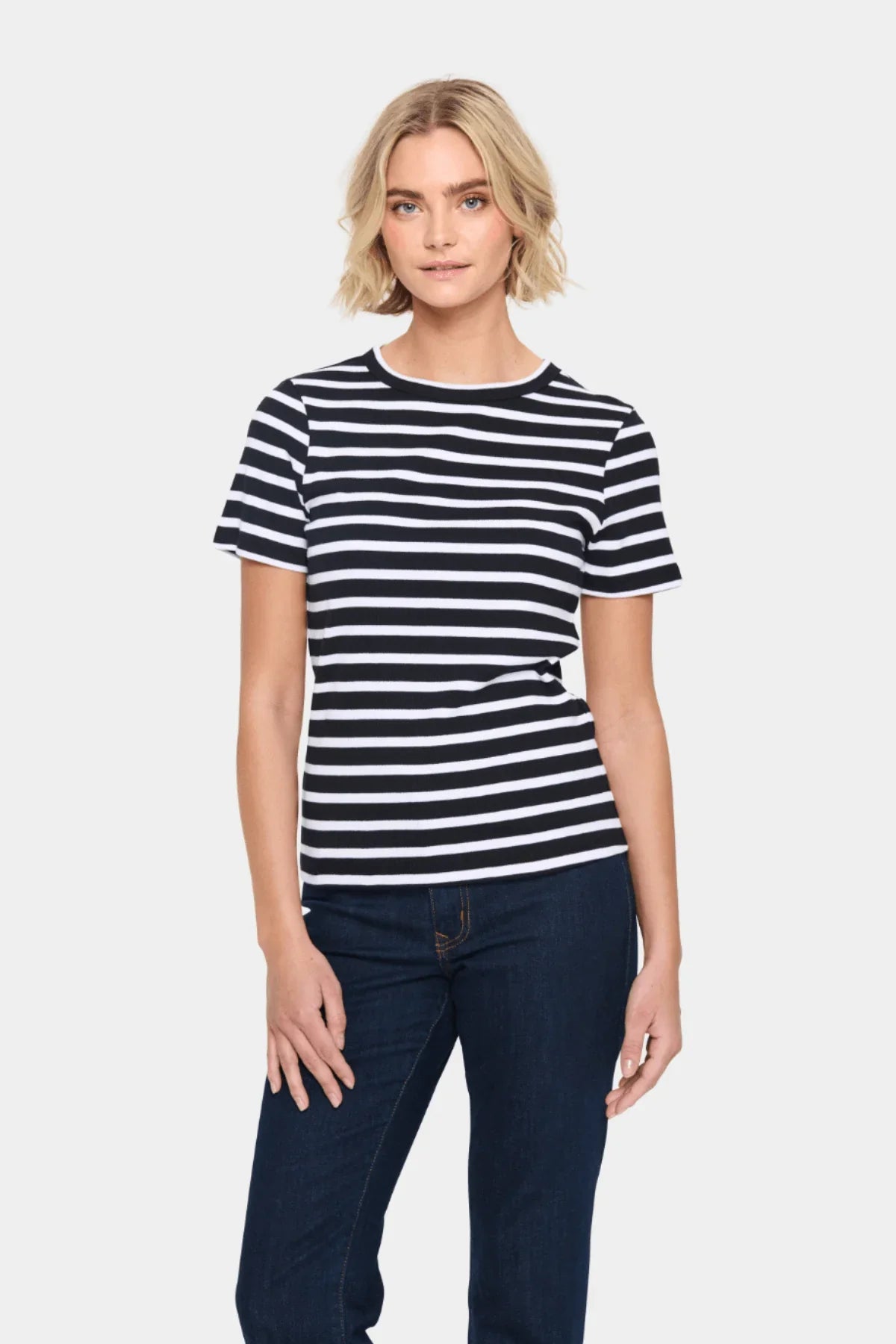 Aster Top - Black and White Stripe