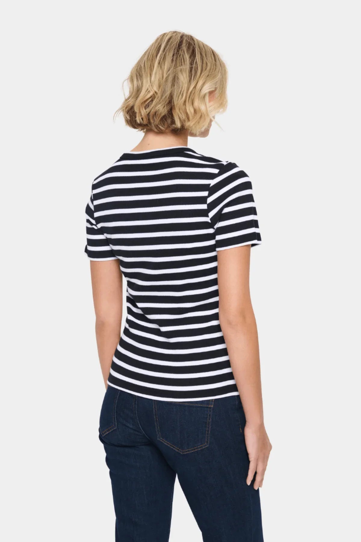 Aster Top - Black and White Stripe