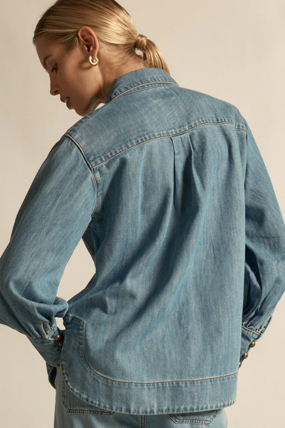Crest Denim Top - Light Washed Denim