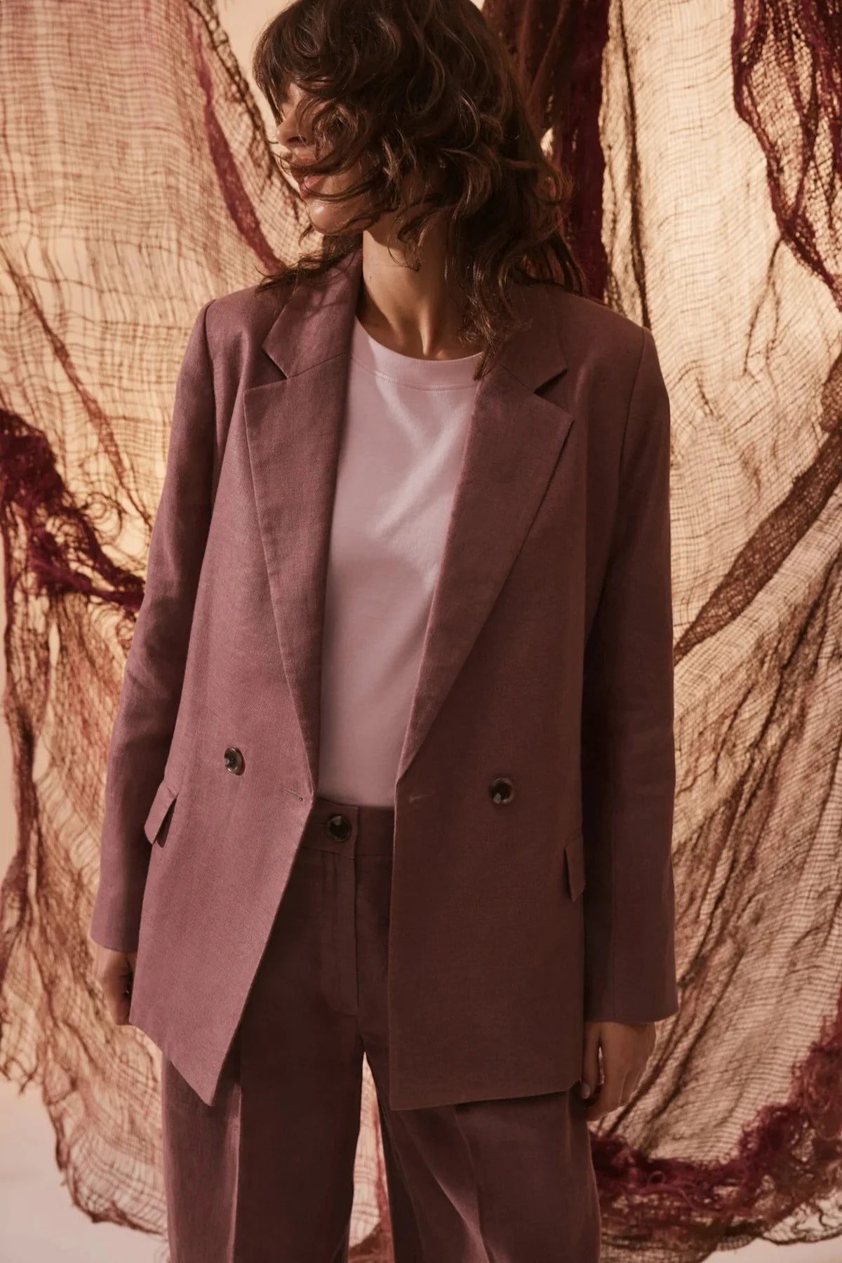 Cable Evelyn Blazer – Berry