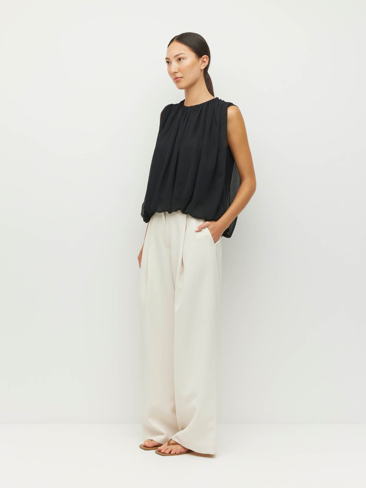Juliette Hogan Calder Top Georgette Yoryu - Black