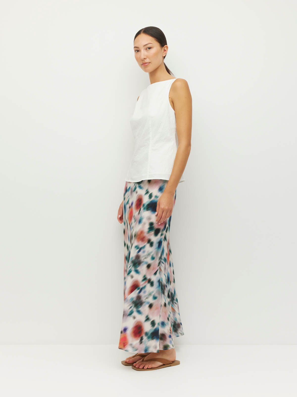 Juliette Hogan Em Skirt - Rosette Haze Silk CDC Morning Light